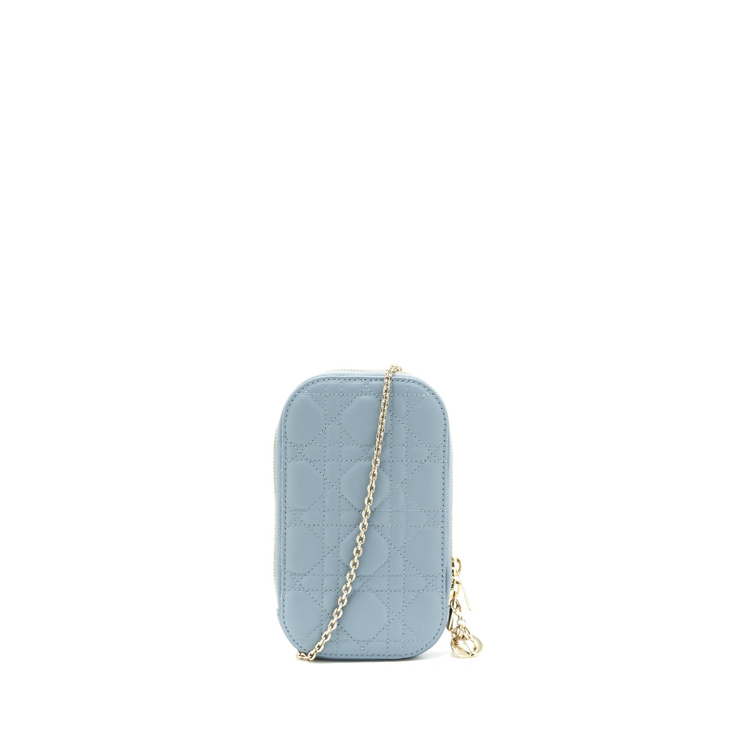 Dior Lady Tech Holder Lambskin Handbag Blue Travel Bag