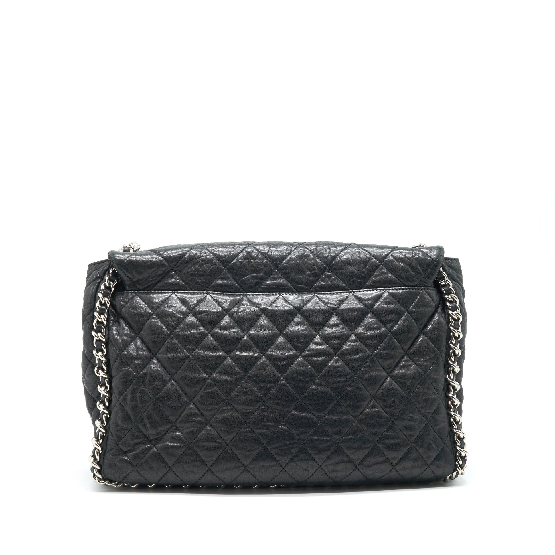 Chanel Quilted XL SHW Black Leather Shoulder Bag