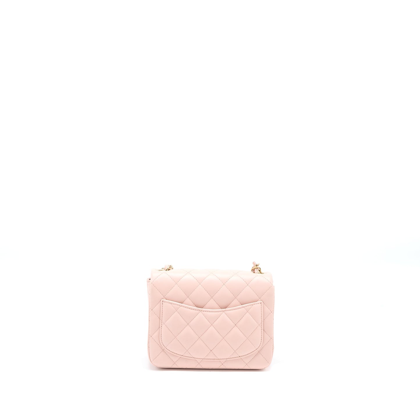 Chanel Square Flap Lambskin Light LGHW Microchip Pink Shoulder Bag