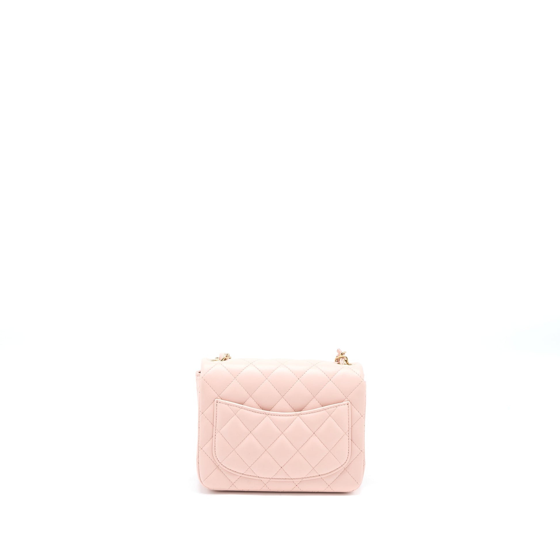 Chanel Square Flap Lambskin Light LGHW Microchip Pink Shoulder Bag