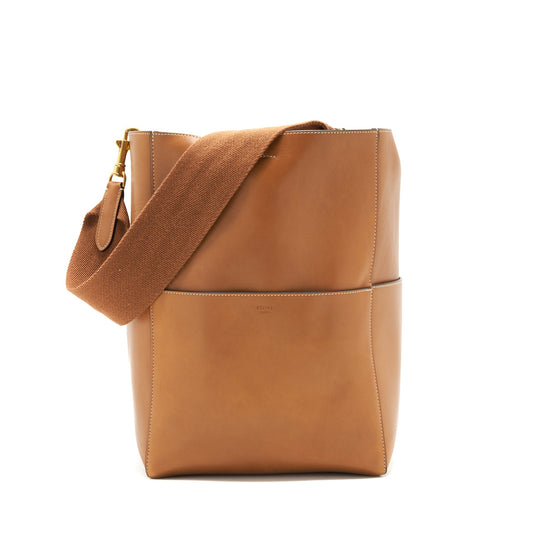 Celine Sangle Purse Handbag Brown Bucket Bucket Bag