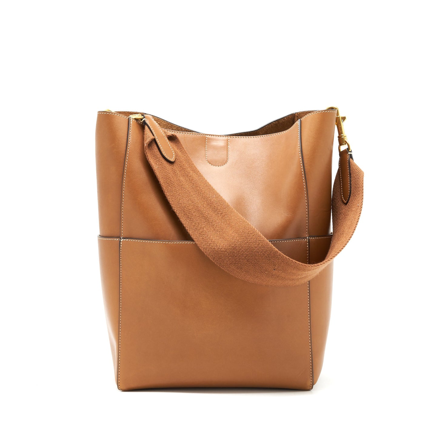 Celine Sangle Purse Handbag Brown Bucket Bucket Bag