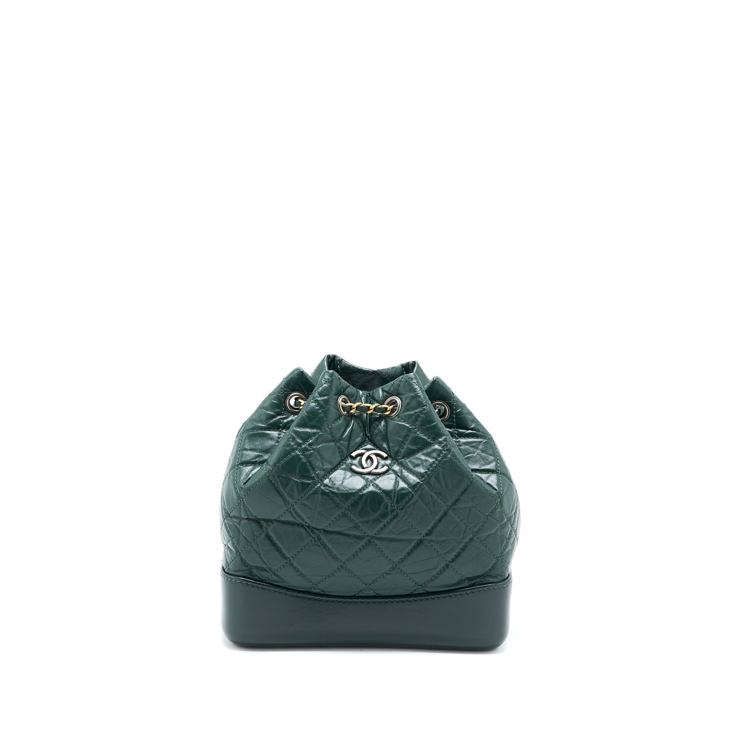 Chanel Gabrielle Backpack Calfskin Dark Hardware Multicolour Green Small