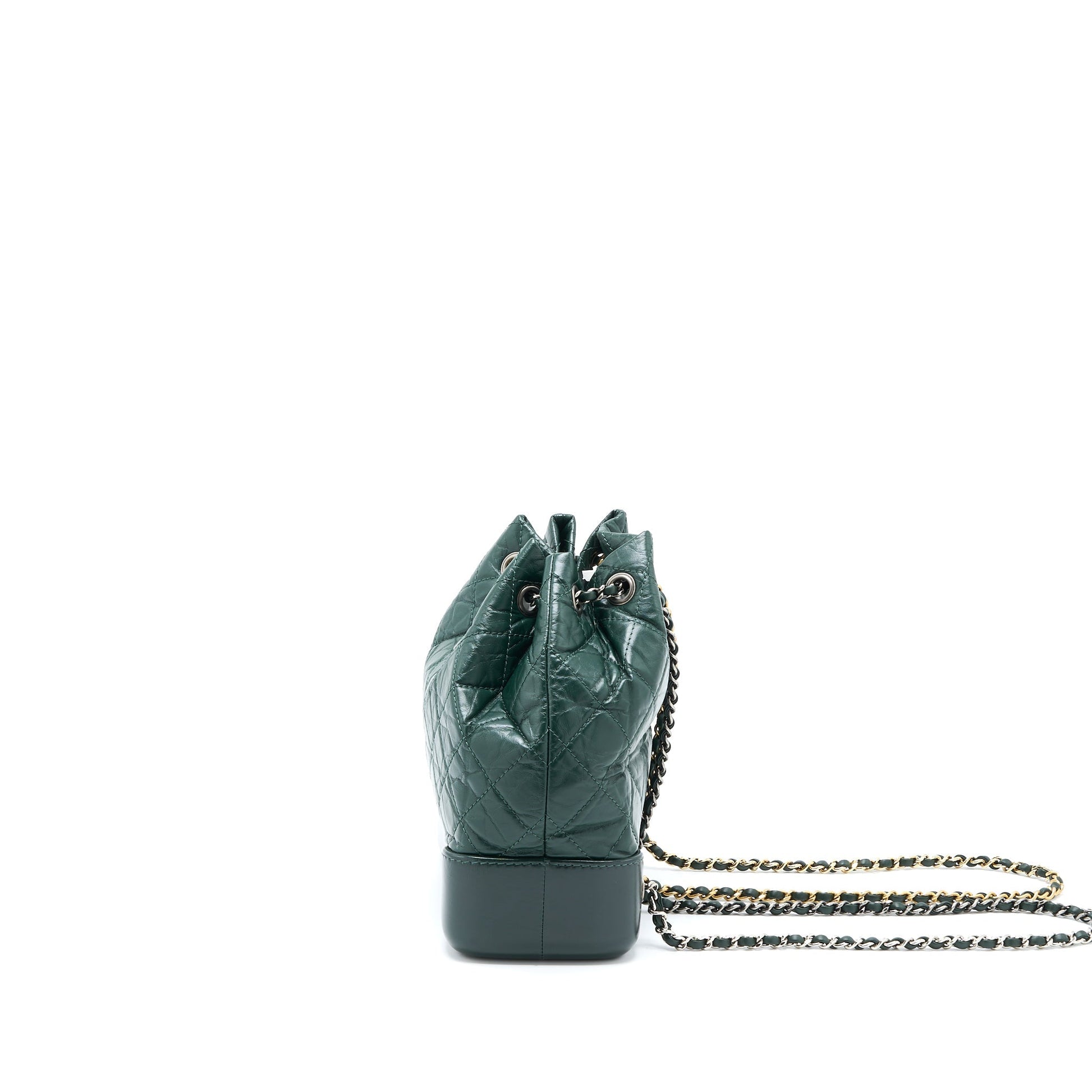 Chanel Gabrielle Backpack Calfskin Dark Hardware Multicolour Green Small