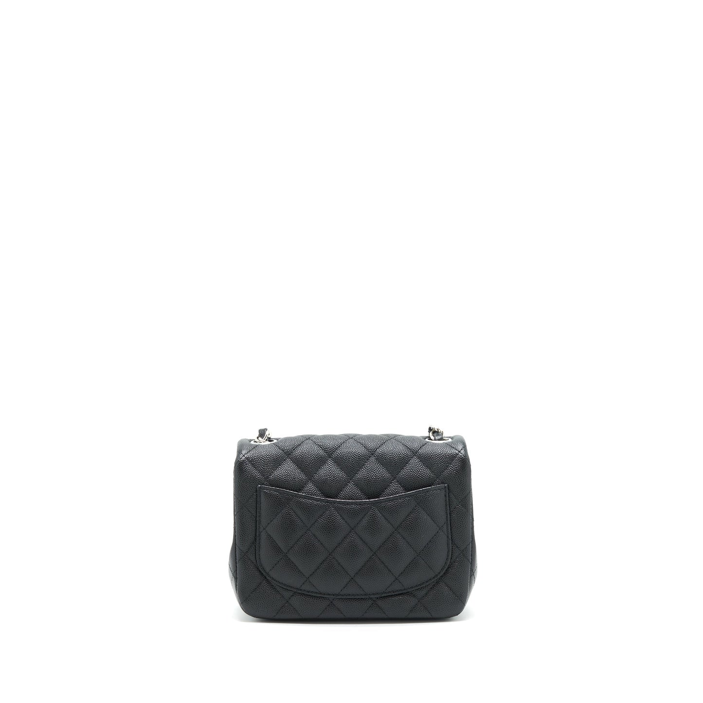 Chanel square flap Caviar SHW Black Shoulder Bag