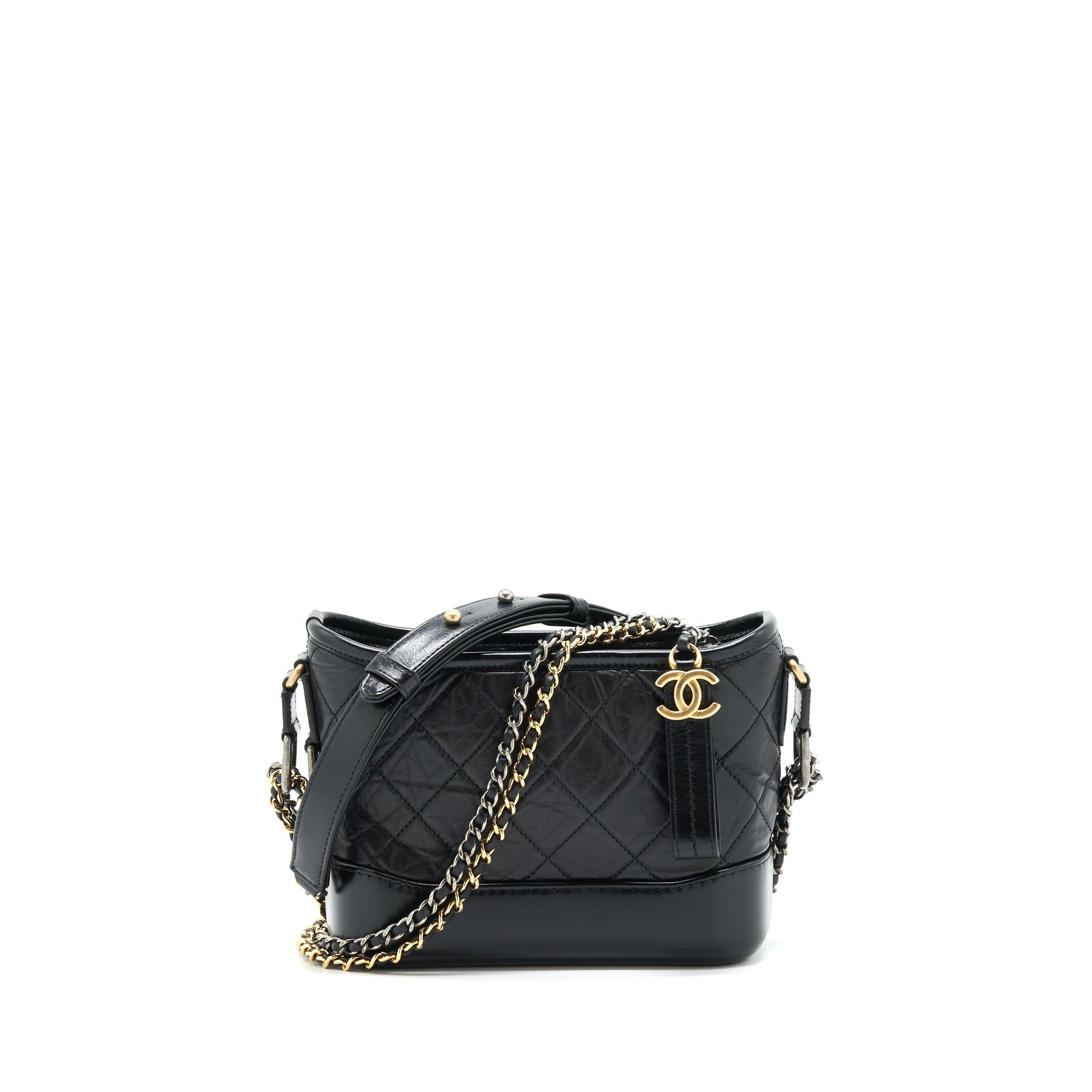 Chanel Hobo Gabrielle Calfskin GHW Black Small Shoulder Bag