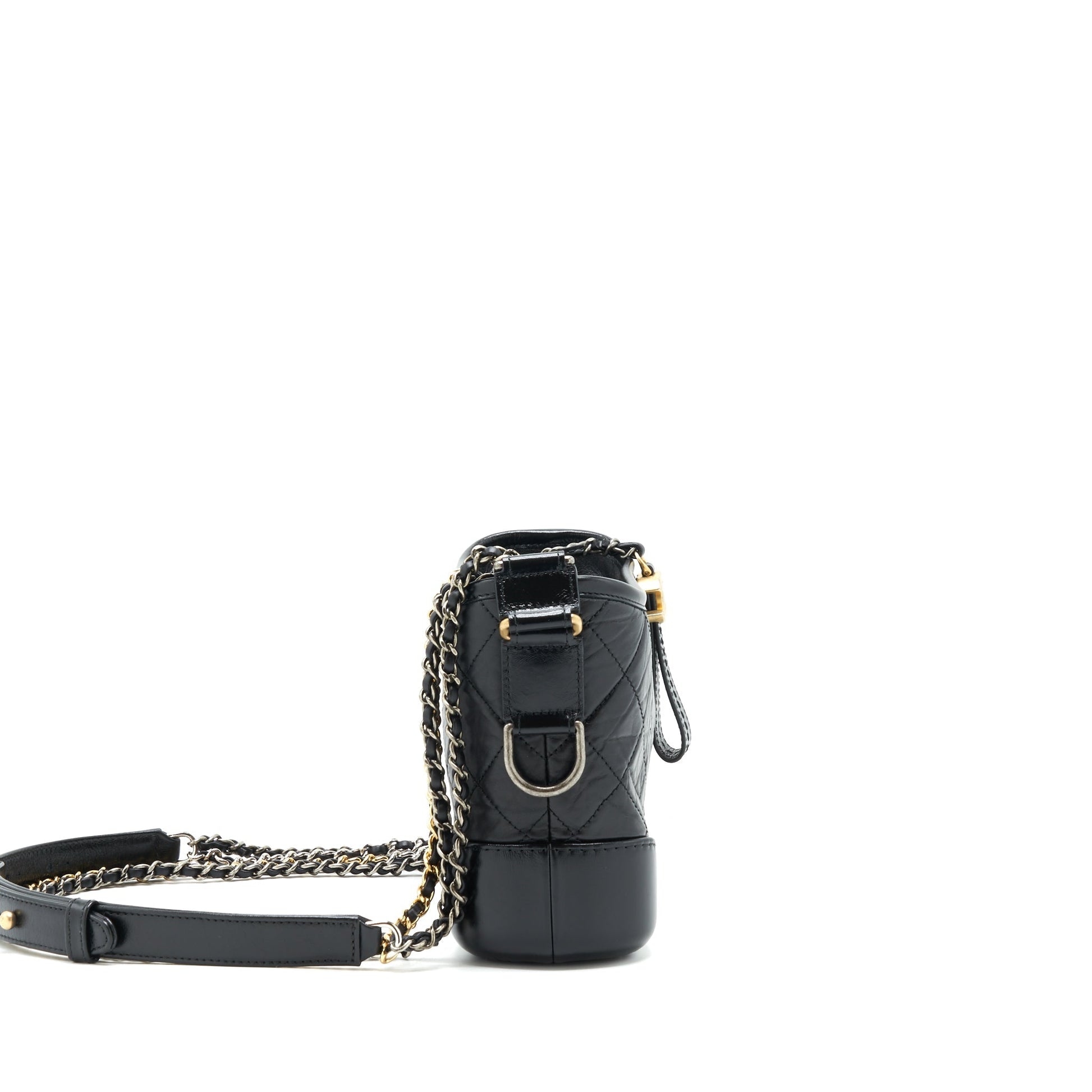 Chanel Hobo Gabrielle Calfskin GHW Black Small Shoulder Bag