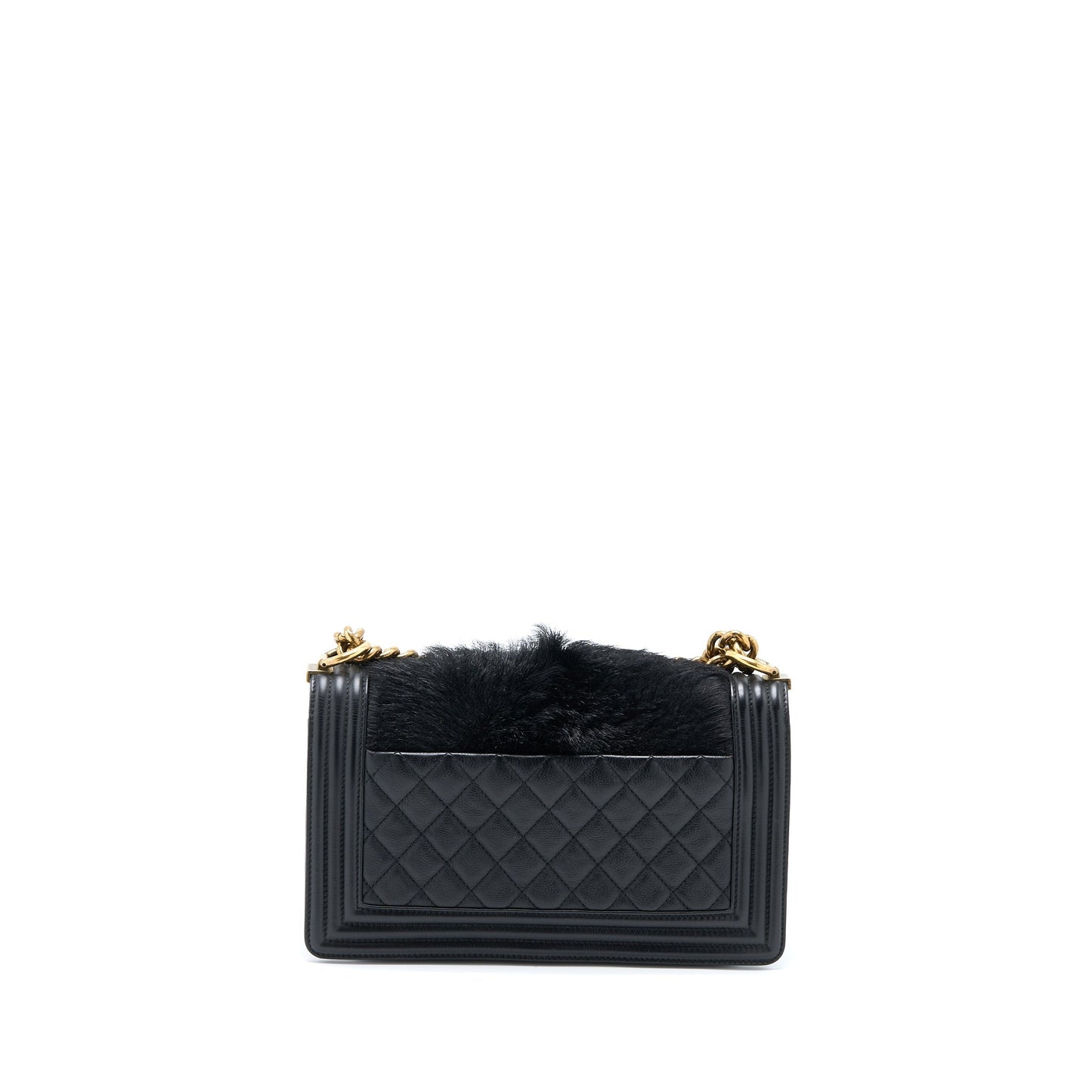 Chanel Boy Goathair Calfskin GHW Black Handbag