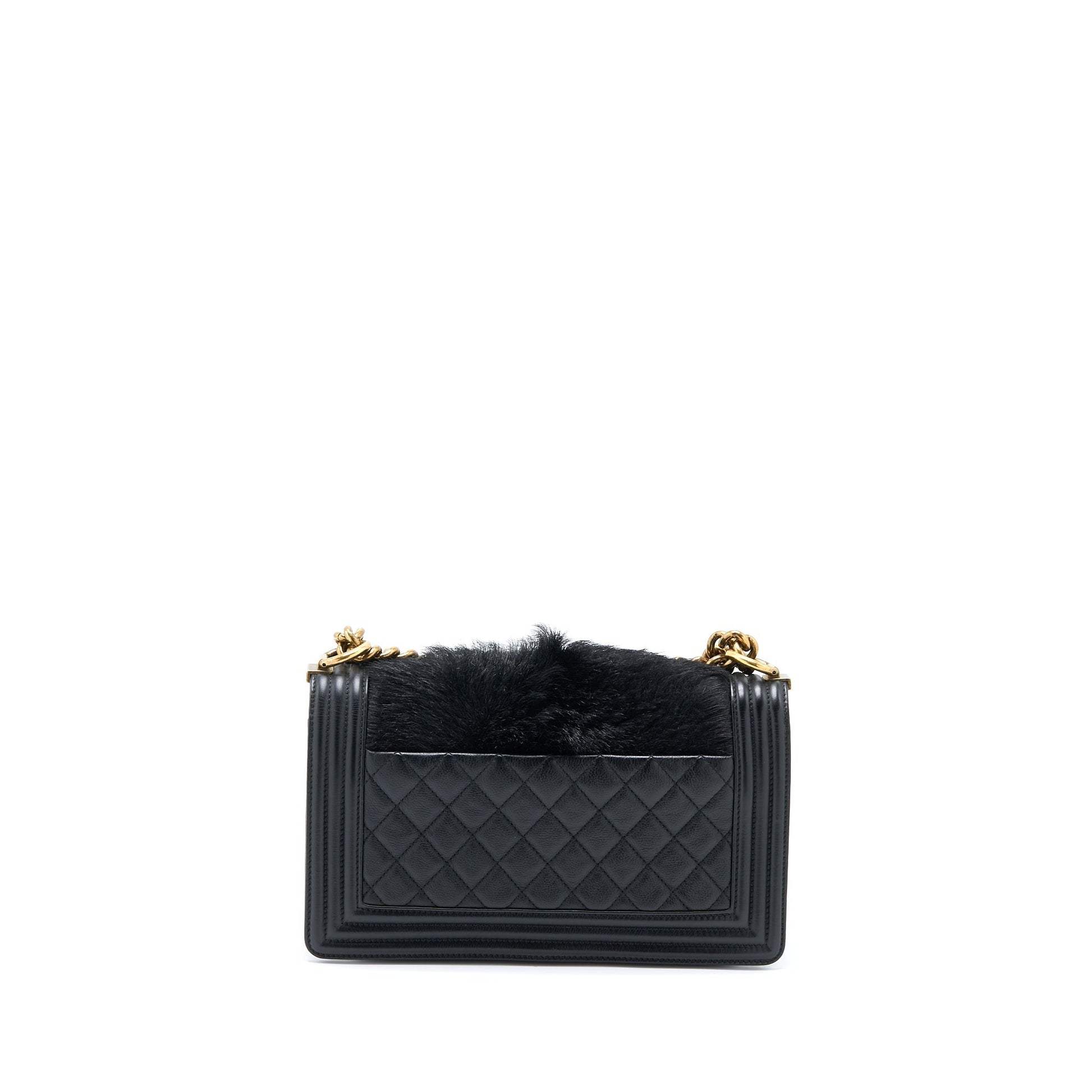 Chanel Boy Goathair Calfskin GHW Black Handbag