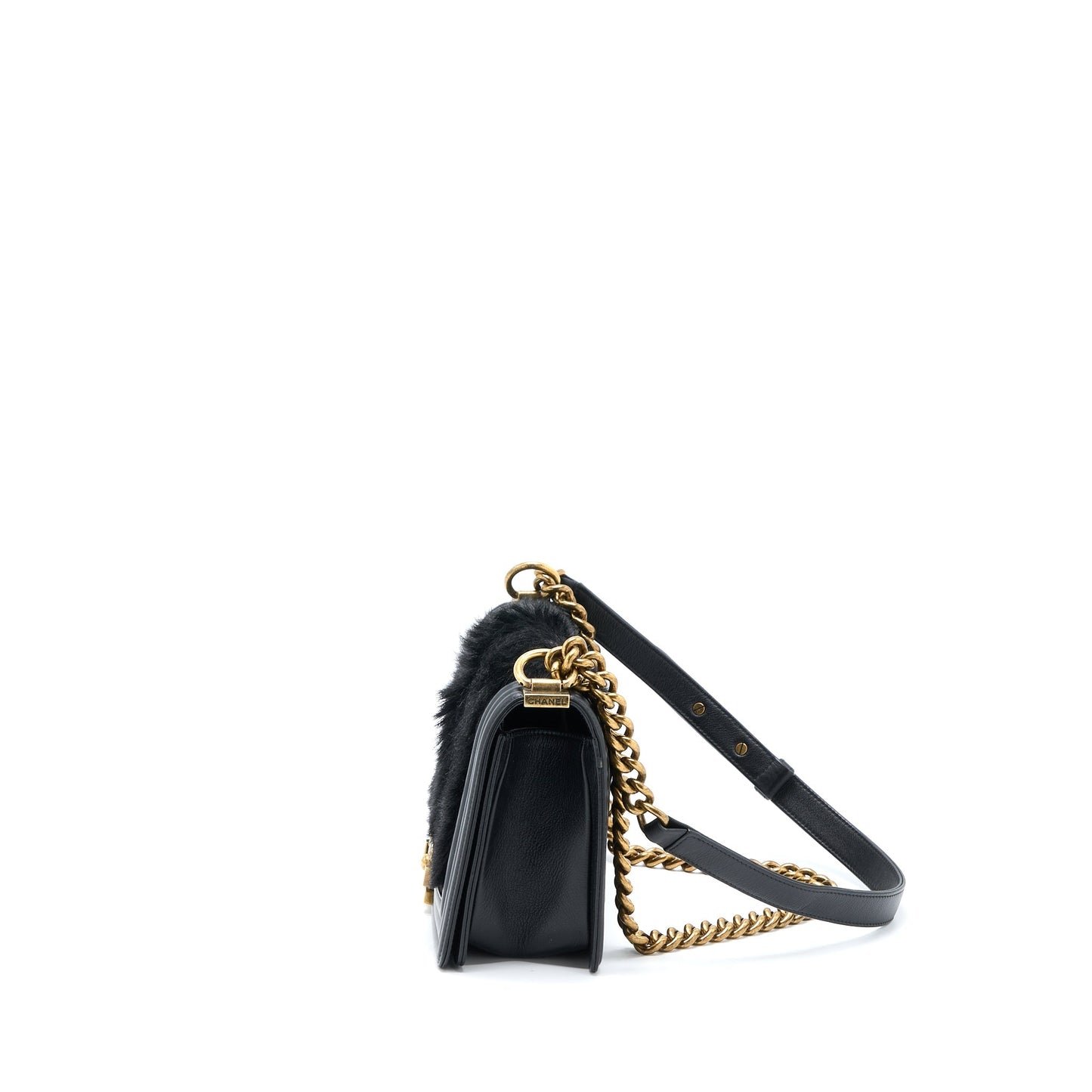 Chanel Boy Goathair Calfskin GHW Black Handbag