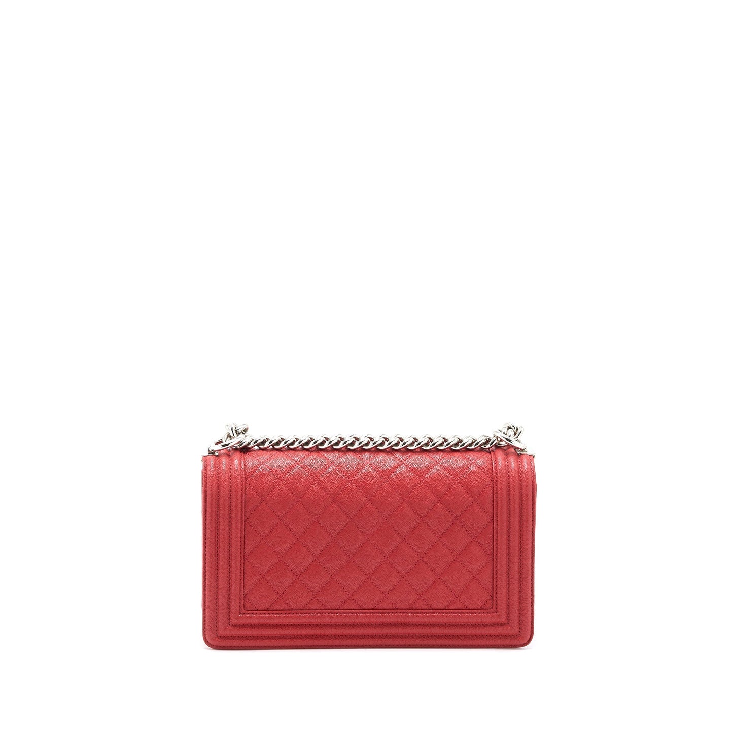 Chanel Boy Grained Calfskin SHW Red Handbag