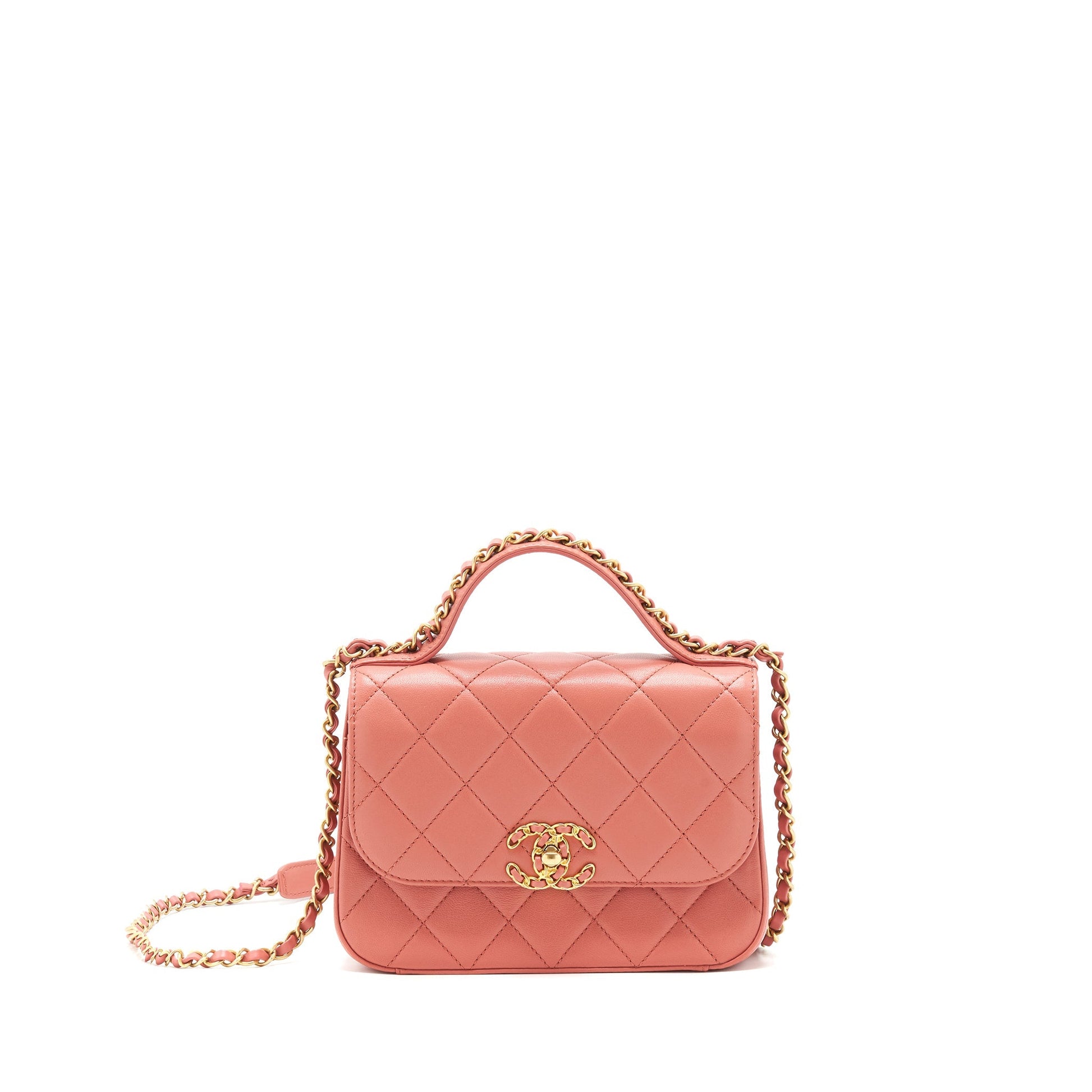 Chanel Top Handle Metis lambskin brushed GHW Pink Handbag