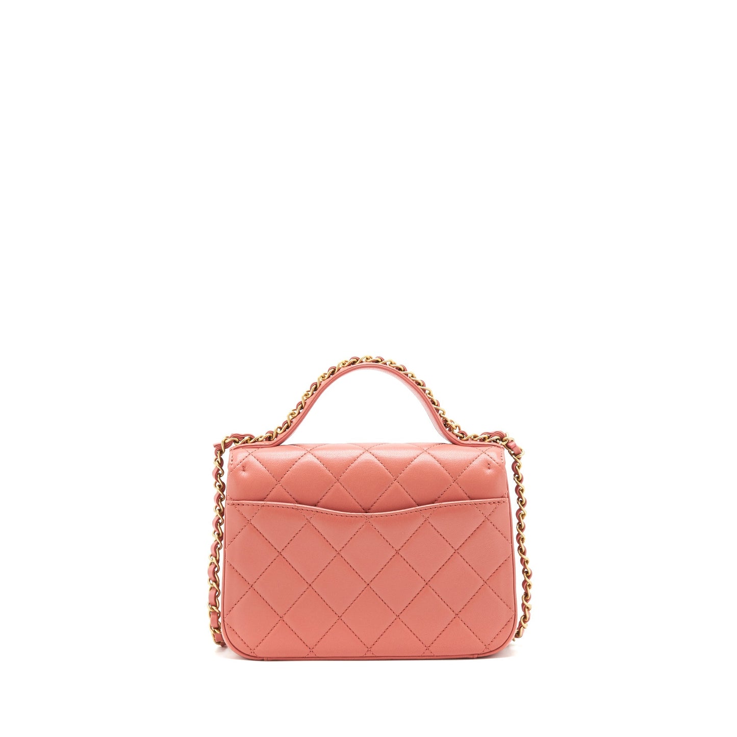 Chanel Top Handle Metis lambskin brushed GHW Pink Handbag