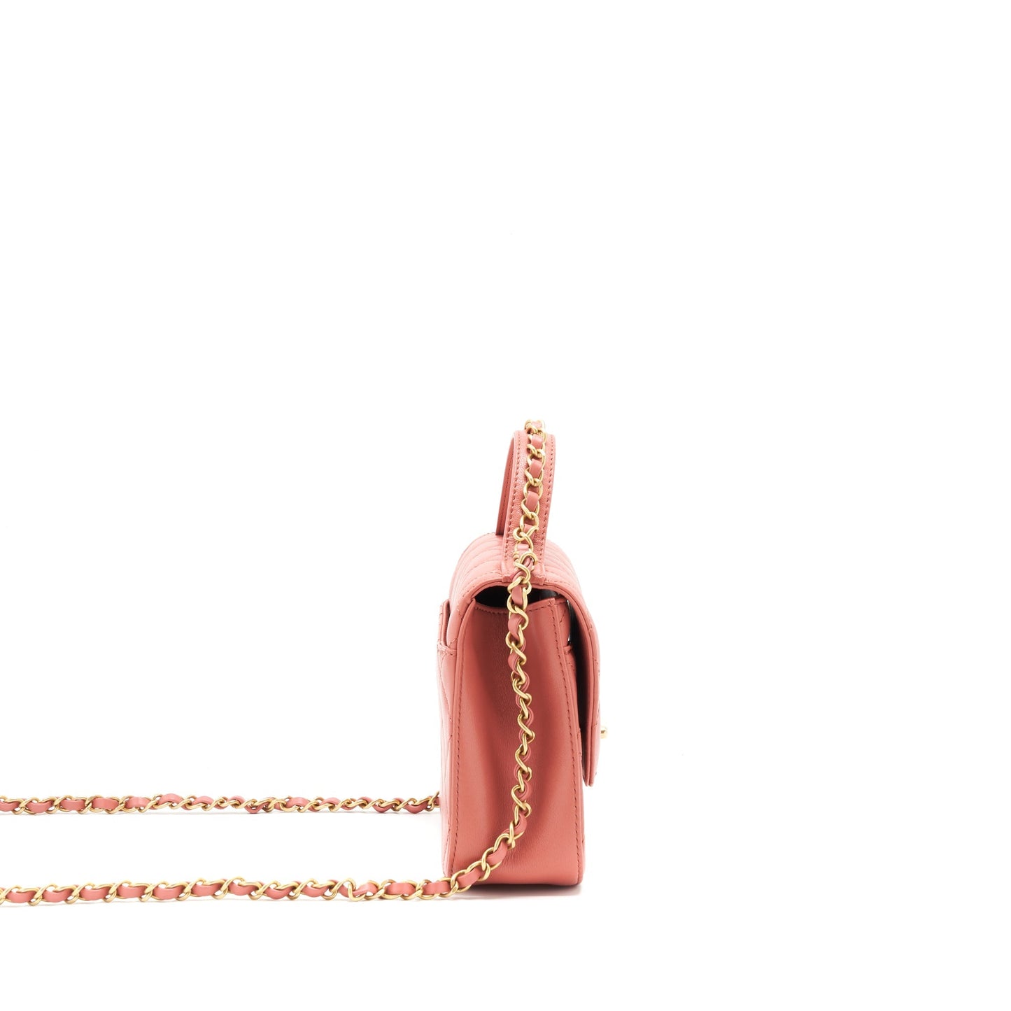 Chanel Top Handle Metis lambskin brushed GHW Pink Handbag