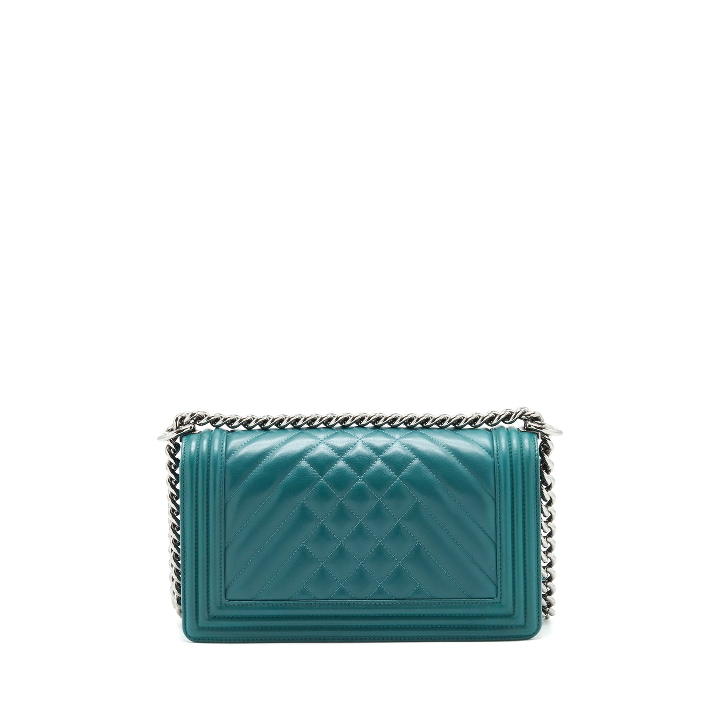 Chanel Boy lambskin SHW Green Handbag