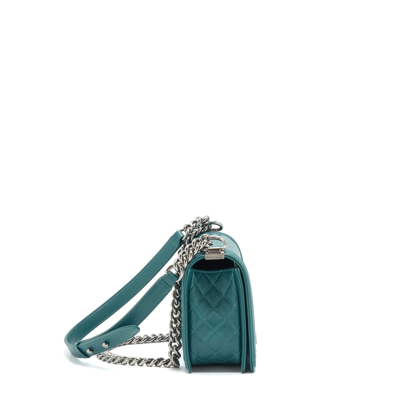 Chanel Boy lambskin SHW Green Handbag