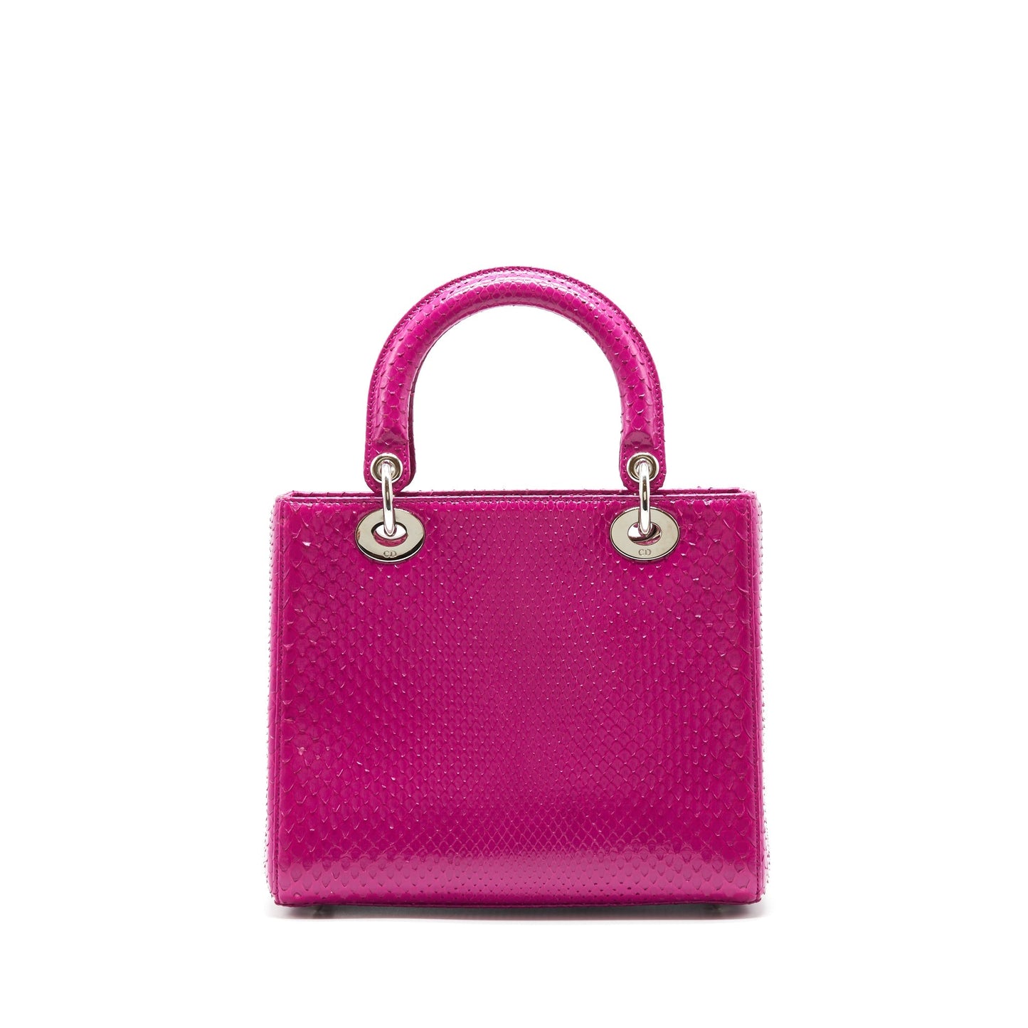 Dior Lady Purse Python Dark Handbag Pink Medium Travel Bag