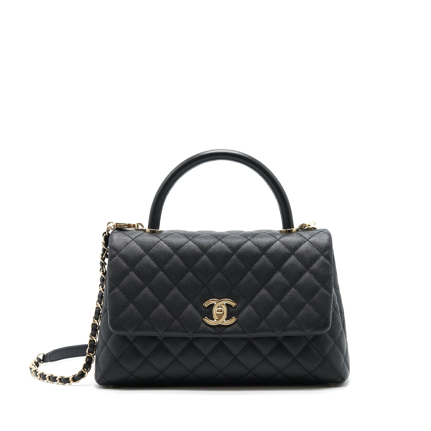 Chanel Coco Handle Caviar LGHW Black Handbag