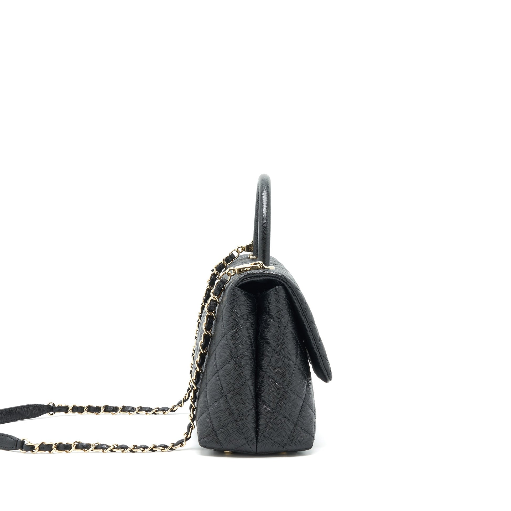 Chanel Coco Handle Caviar LGHW Black Handbag