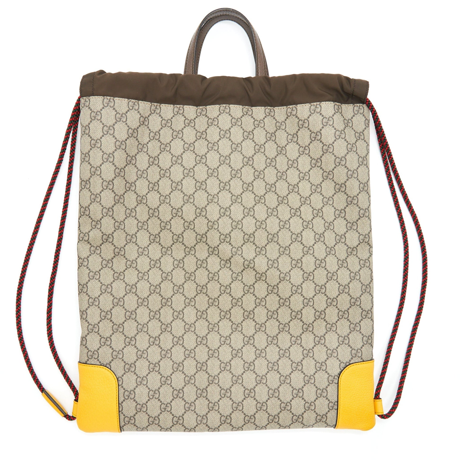 Gucci Drawstring Backpack Supreme Yellow Beige Jewelry