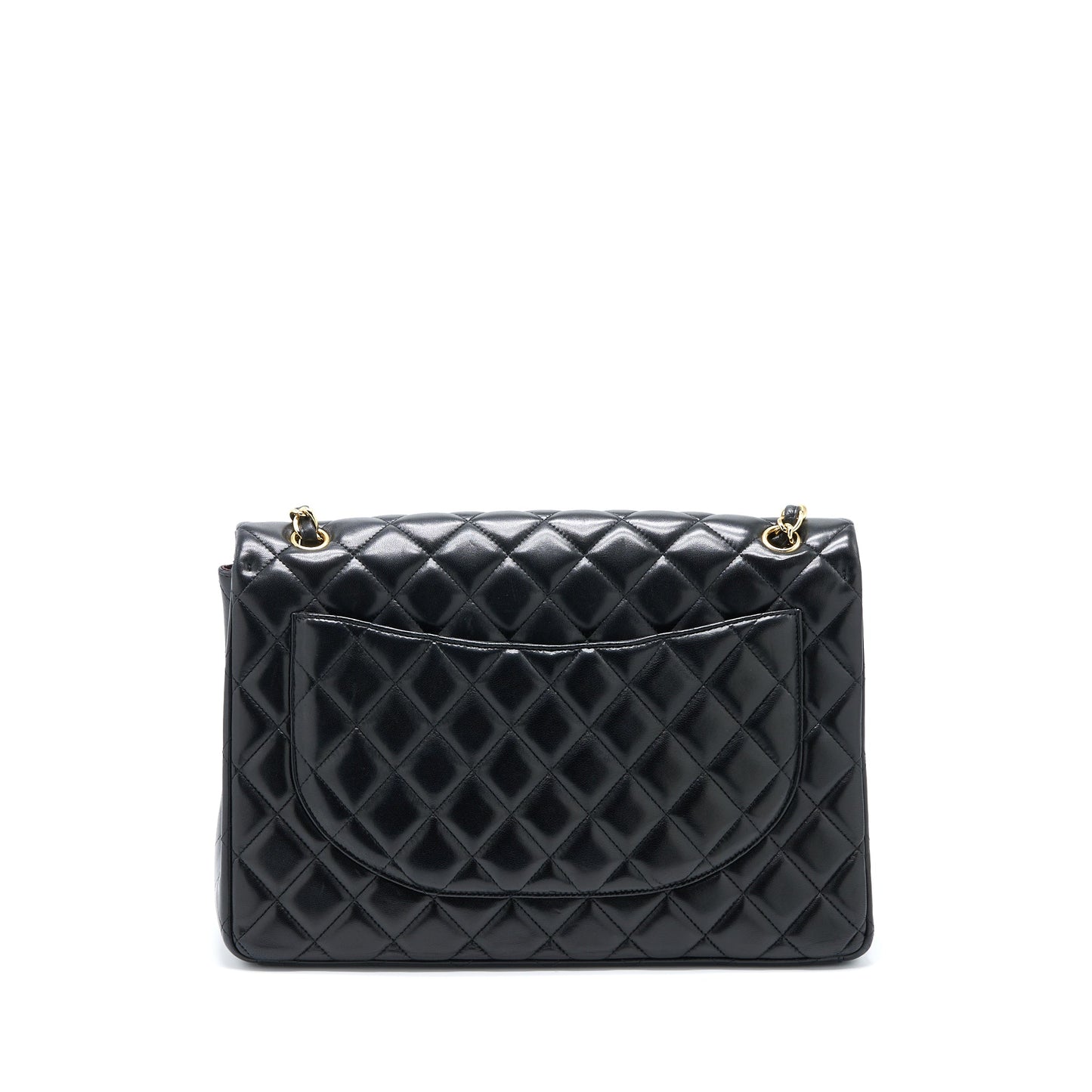Chanel Maxi Single Flap Lambskin GHW Black Shoulder Bag