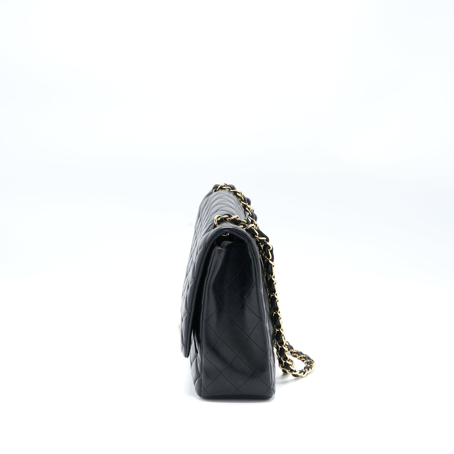 Chanel Maxi Single Flap Lambskin GHW Black Shoulder Bag