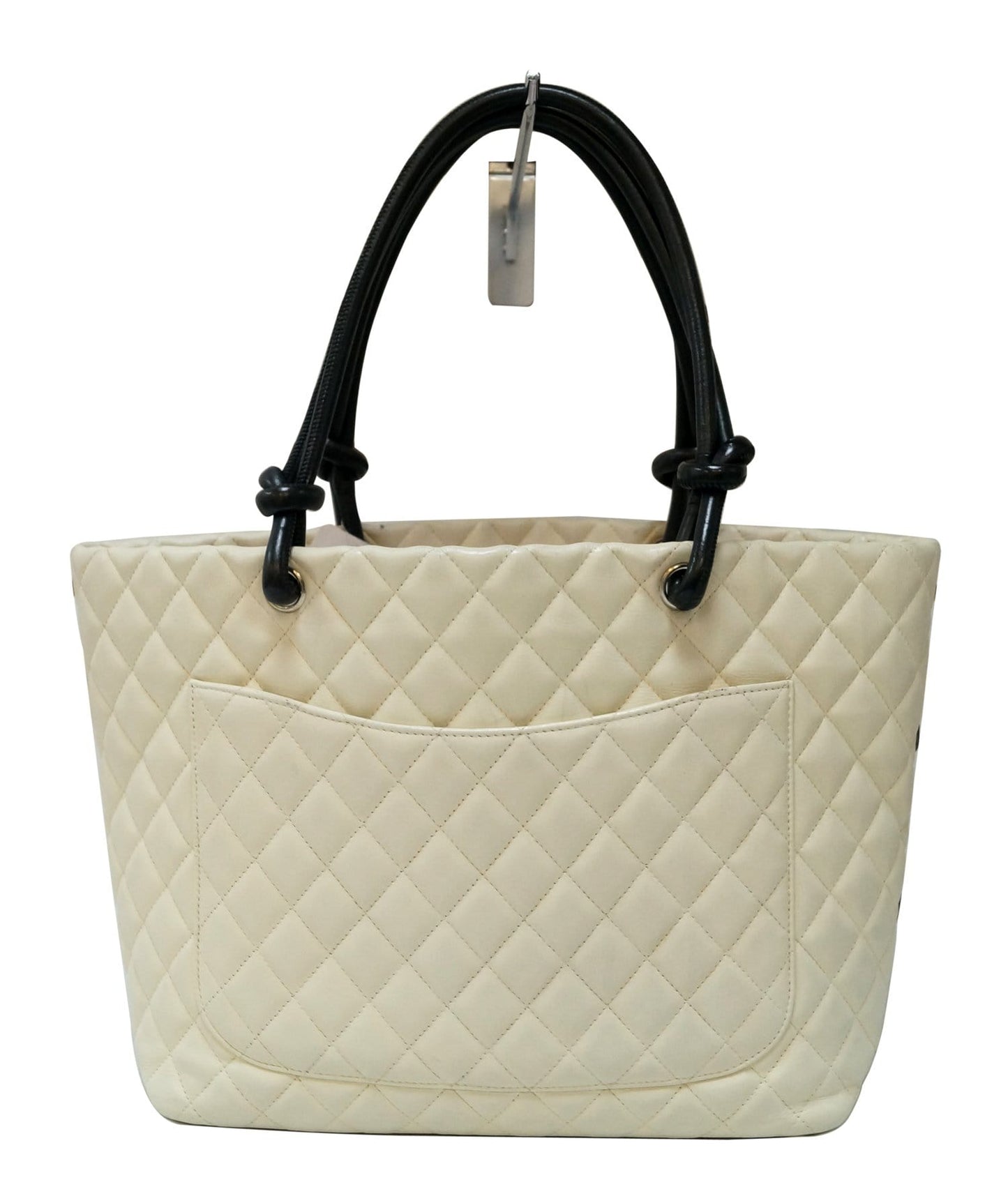 Chanel Quilted Ligne Cambon Leather White Travel Bag