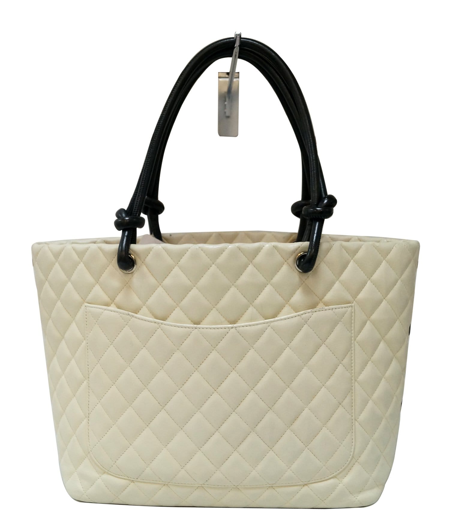 Chanel Quilted Ligne Cambon Leather White Travel Bag