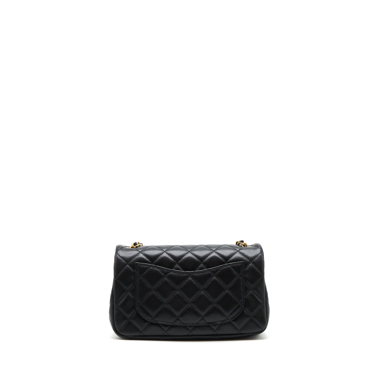 Chanel 22C pearl crush Rectangular Lambskin GHW Black Mini Bag