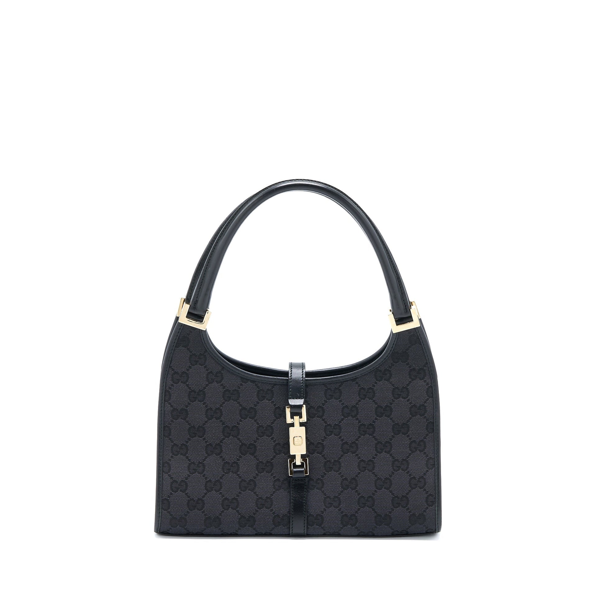 Gucci Jackie Bag Printed Canvas Black Travel Bag
