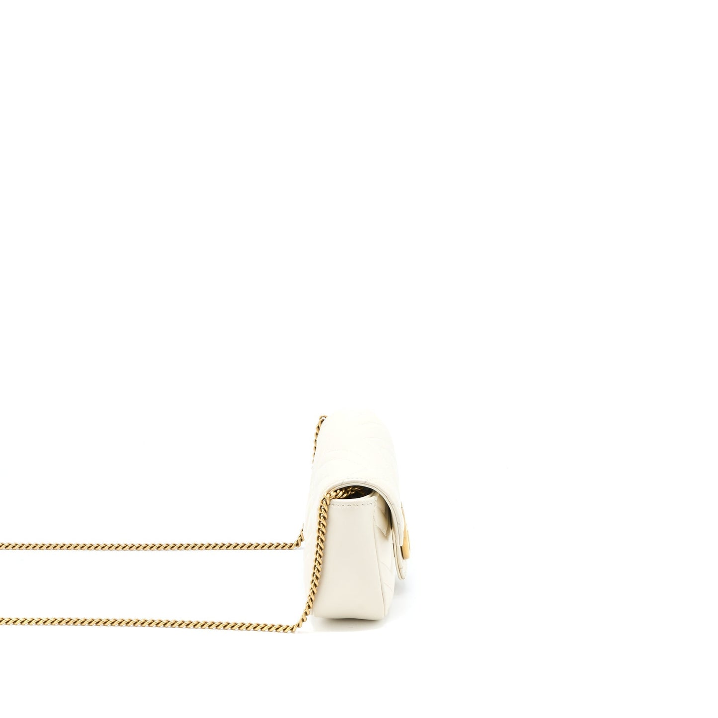 Gucci Marmont Super Bag Matelass Brushed White Mini Travel Bag