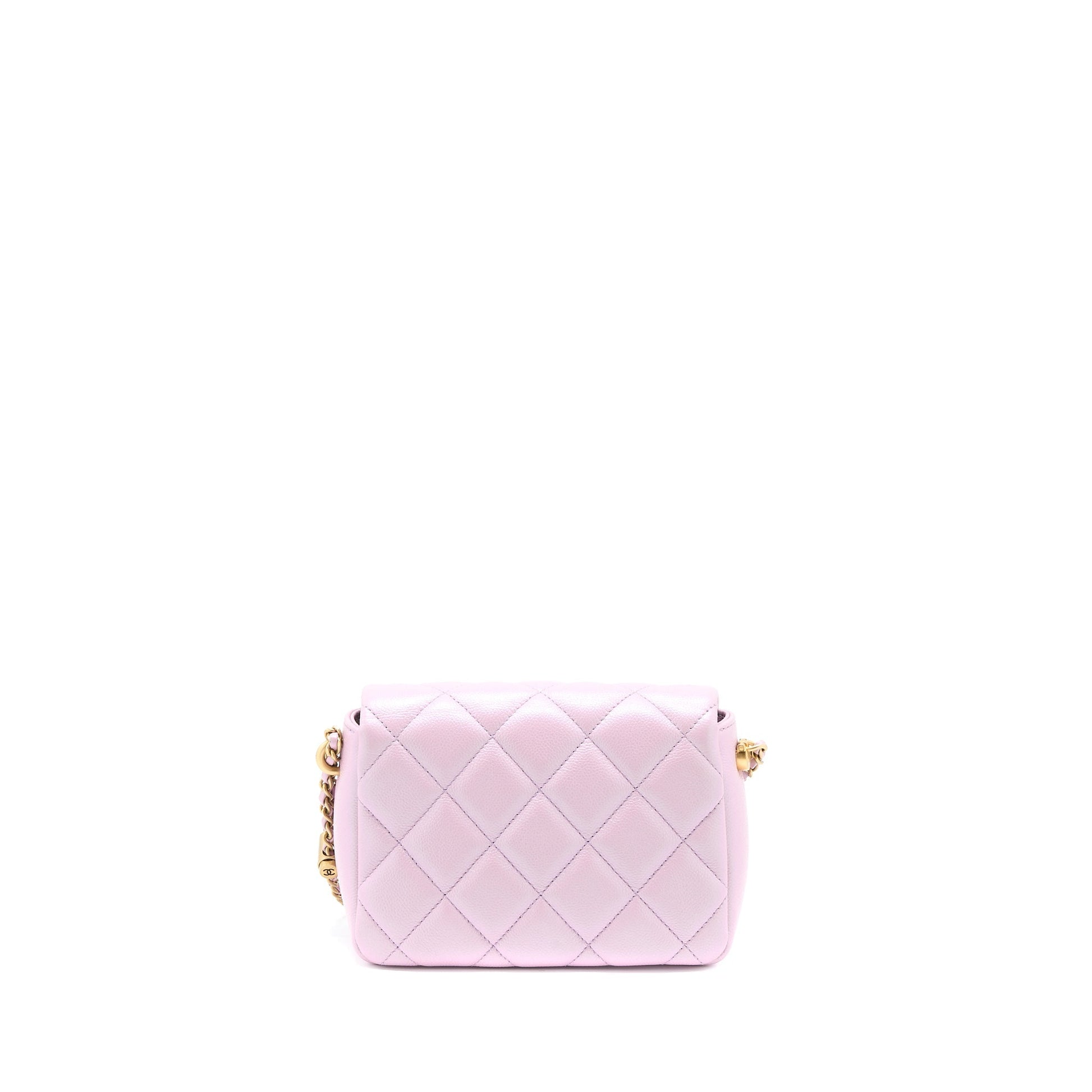 Chanel 21K My Perfect Flap Caviar GHW Pink Shoulder Bag Microchip 2