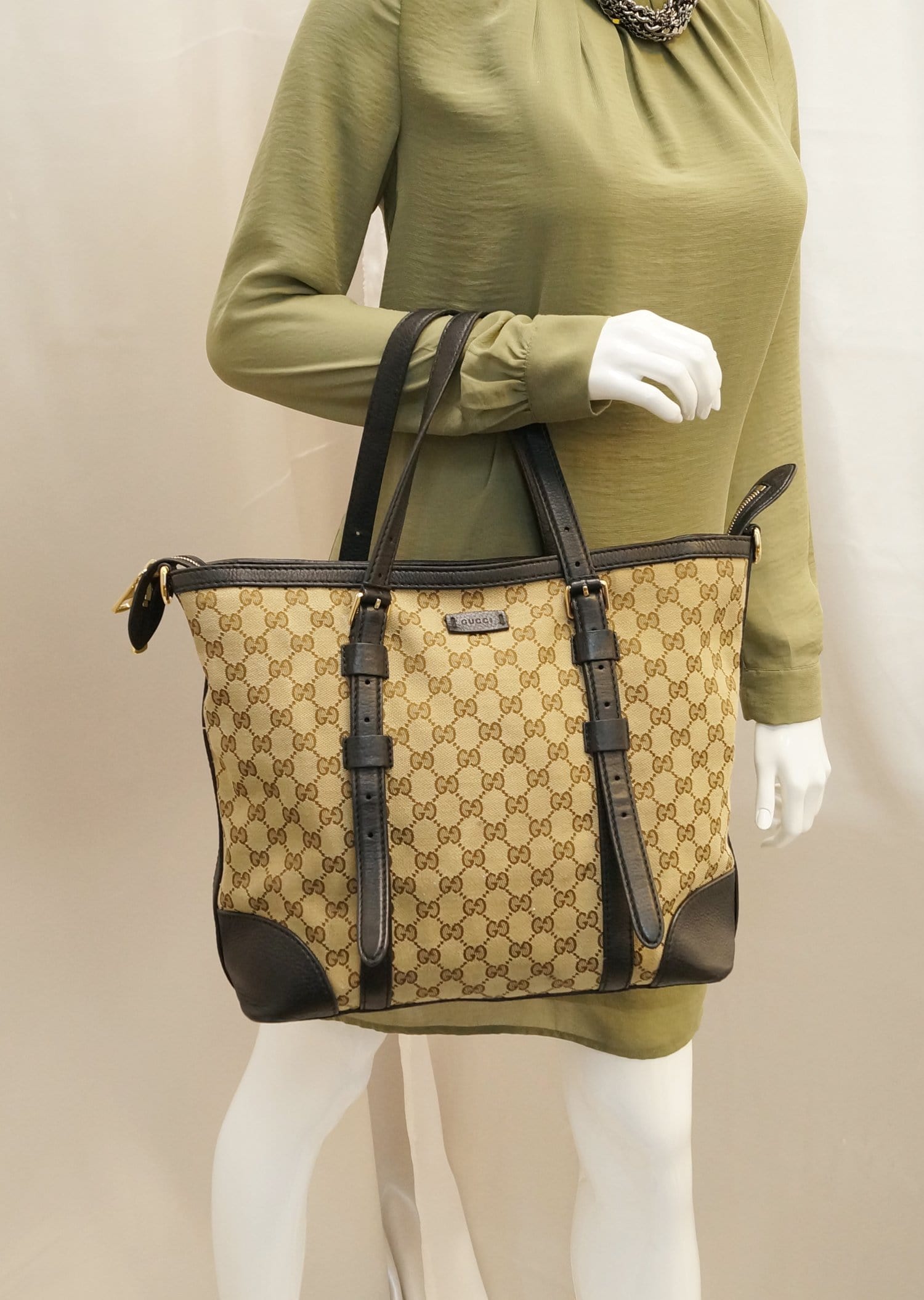 Gucci Original Tote Shoulder Bag Canvas