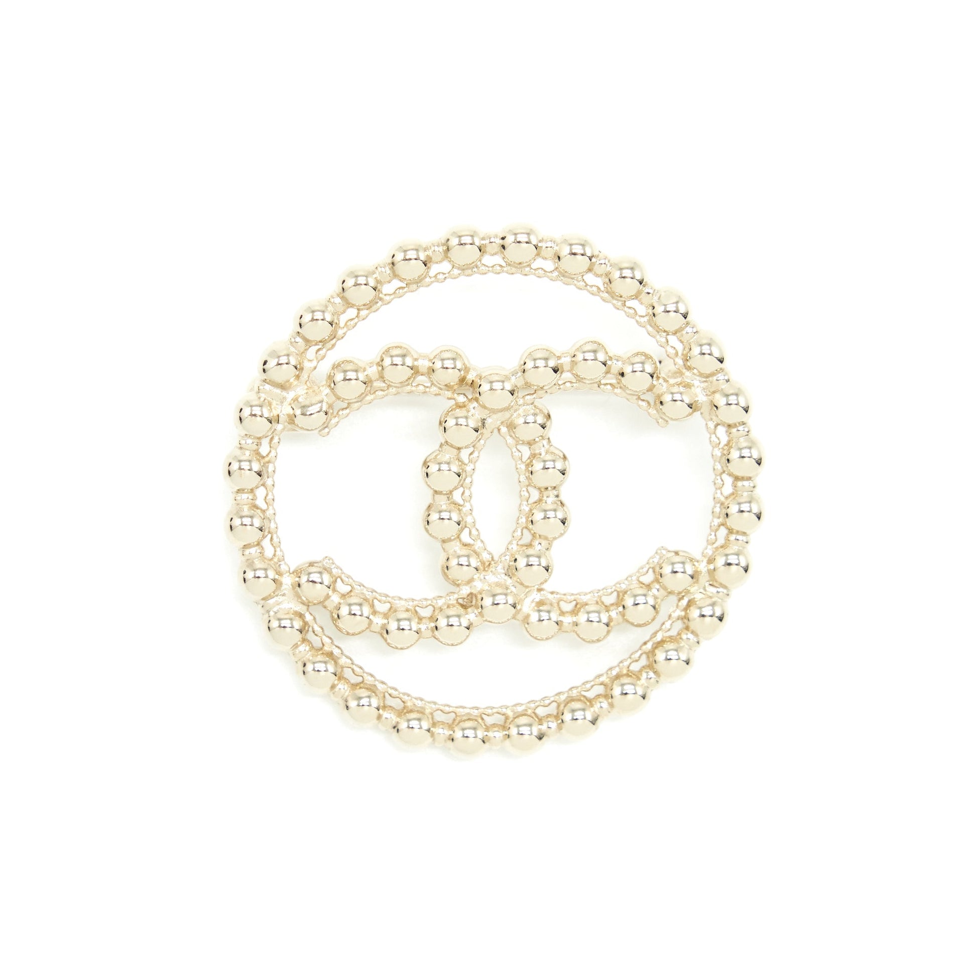 Chanel Round CC Logo Brooch LGHW Handbag