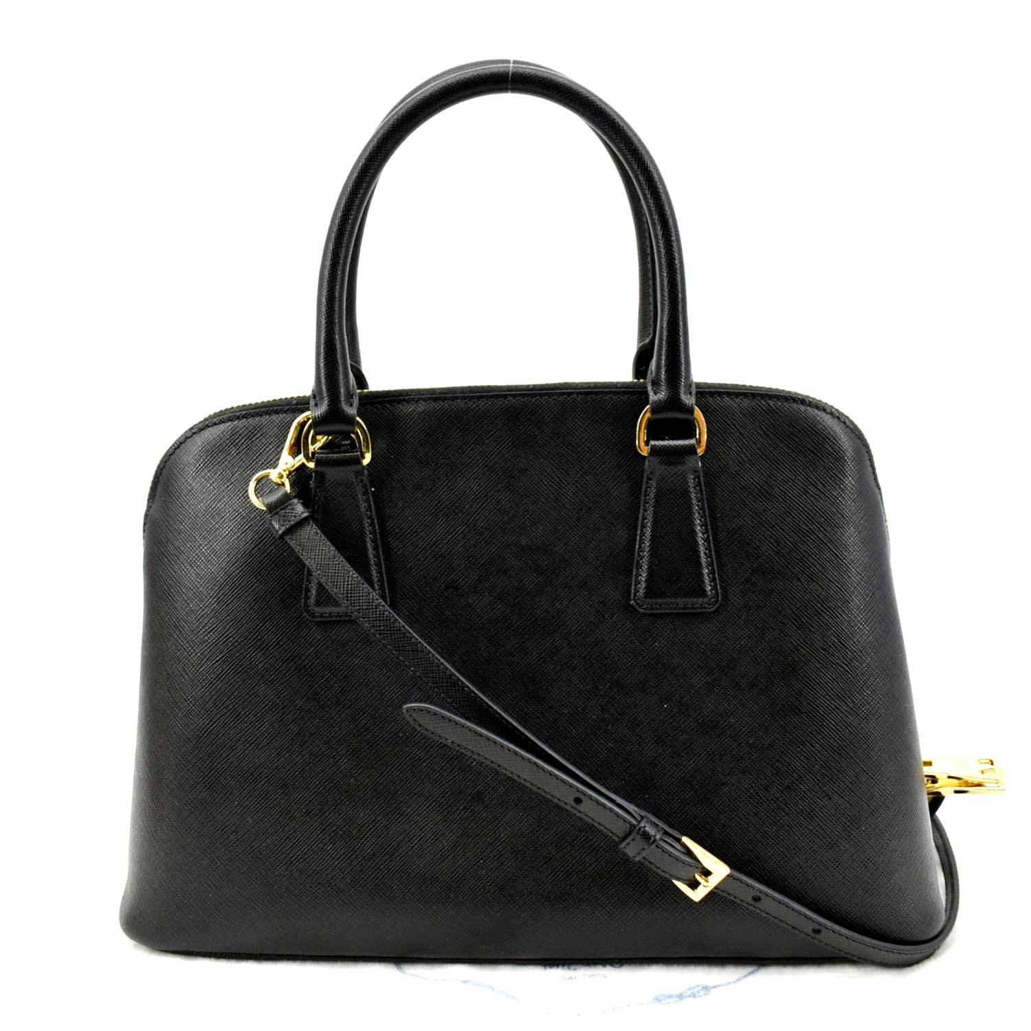 Lux Promenade Saffiano Shoulder Bag Leather Black
