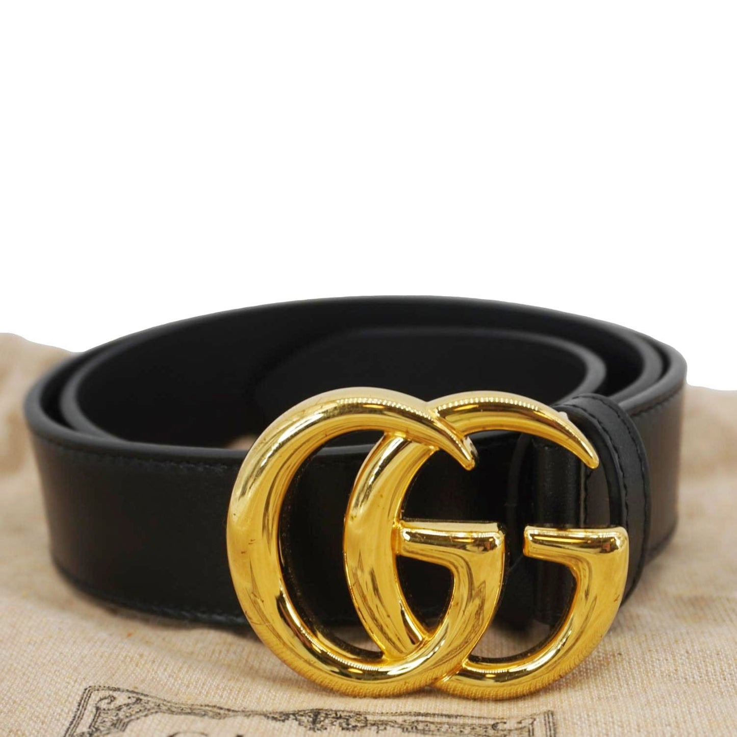 Gucci Buckle Belt Handbag Leather Black Accessory
