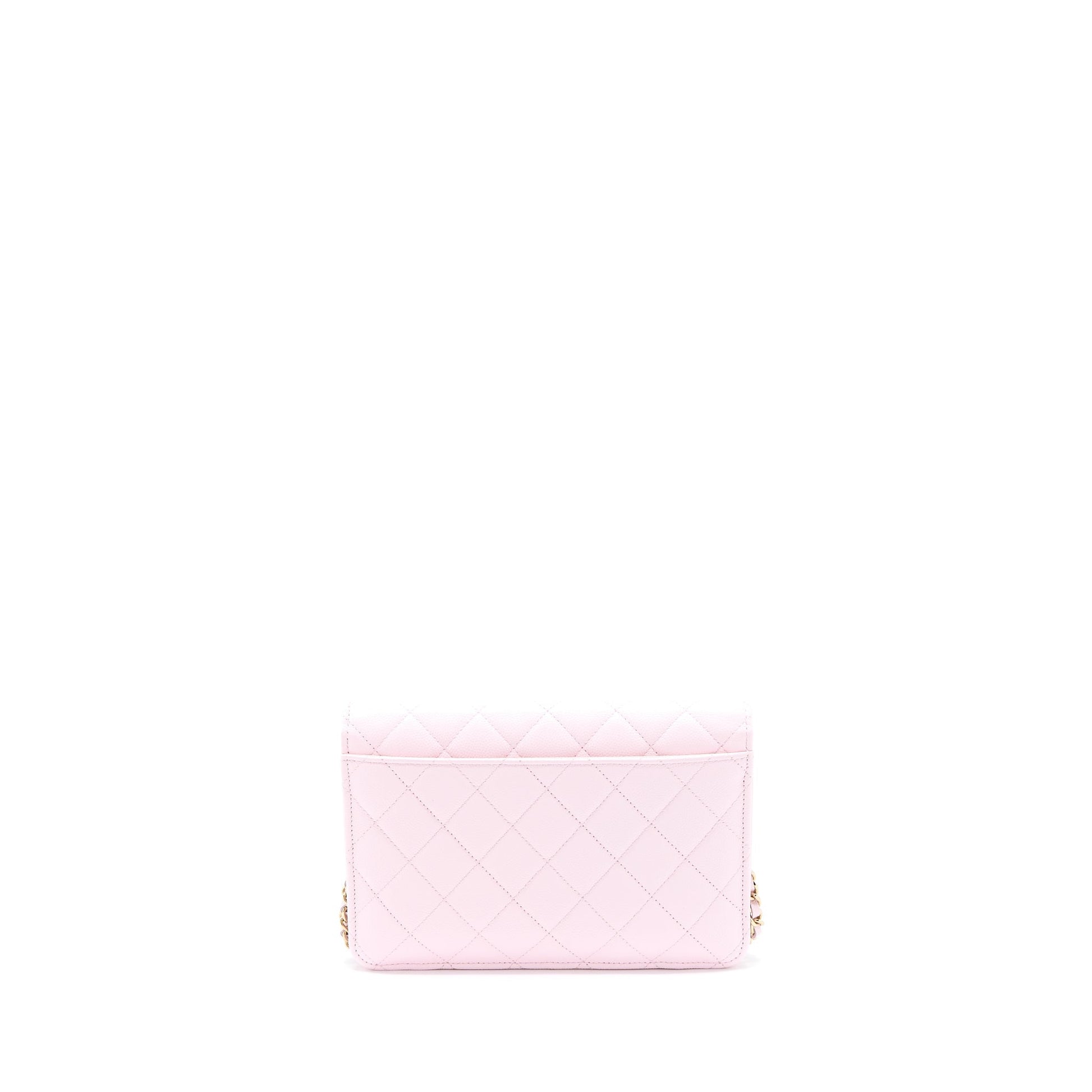 Chanel 2 1 on Caviar Light LGHW Pink Wallet Case