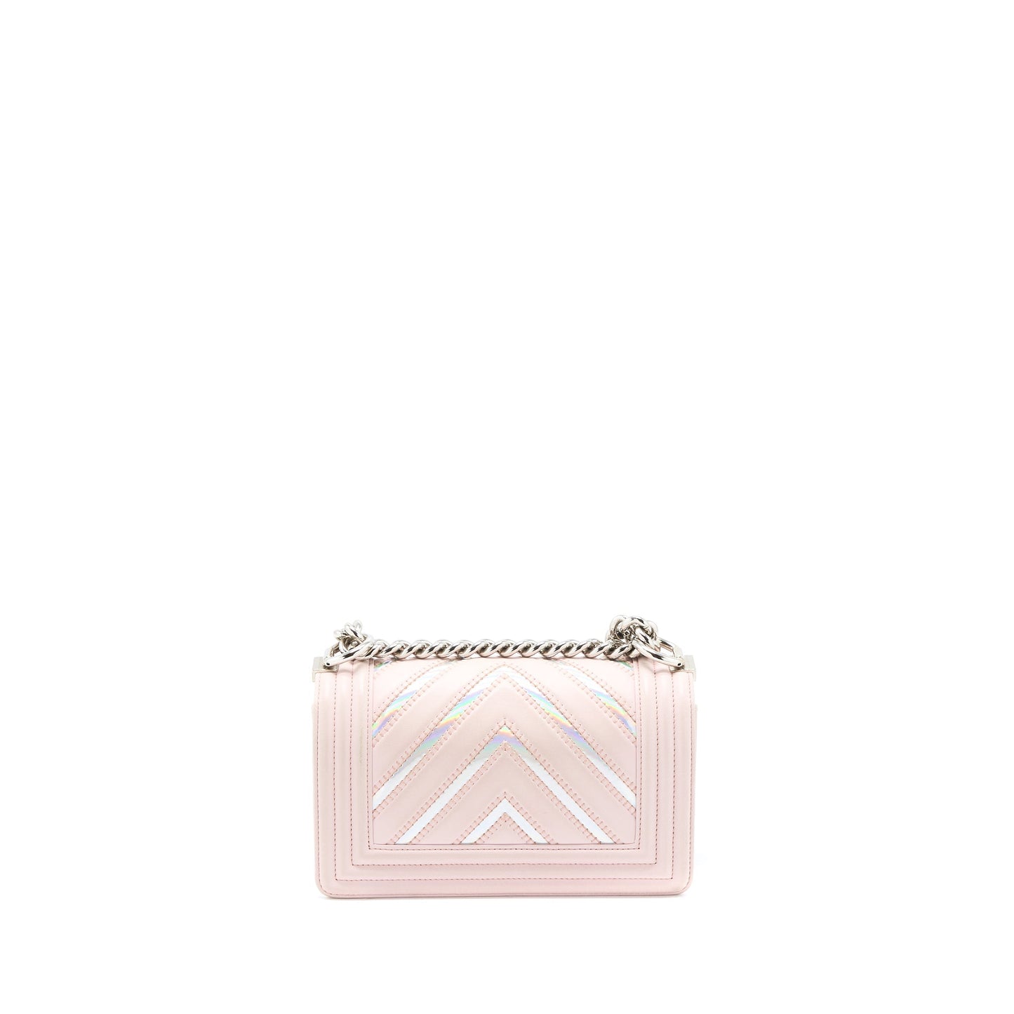 Chanel Chevron Boy Limited Edition Lambskin Light Pink Small Handbag