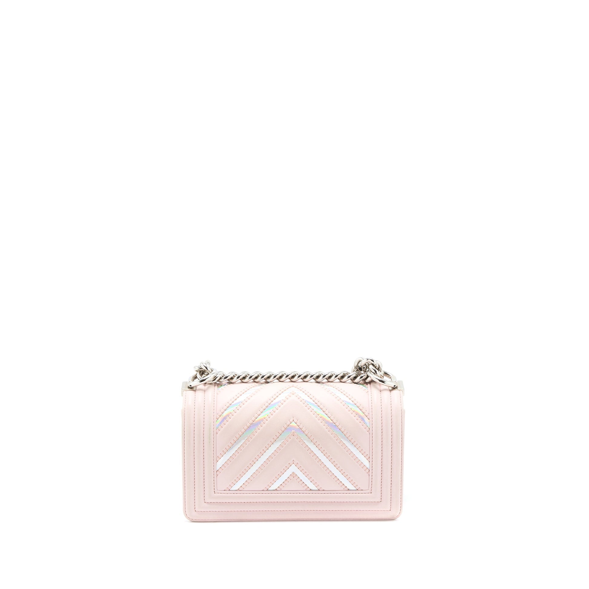 Chanel Chevron Boy Limited Edition Lambskin Light Pink Small Handbag