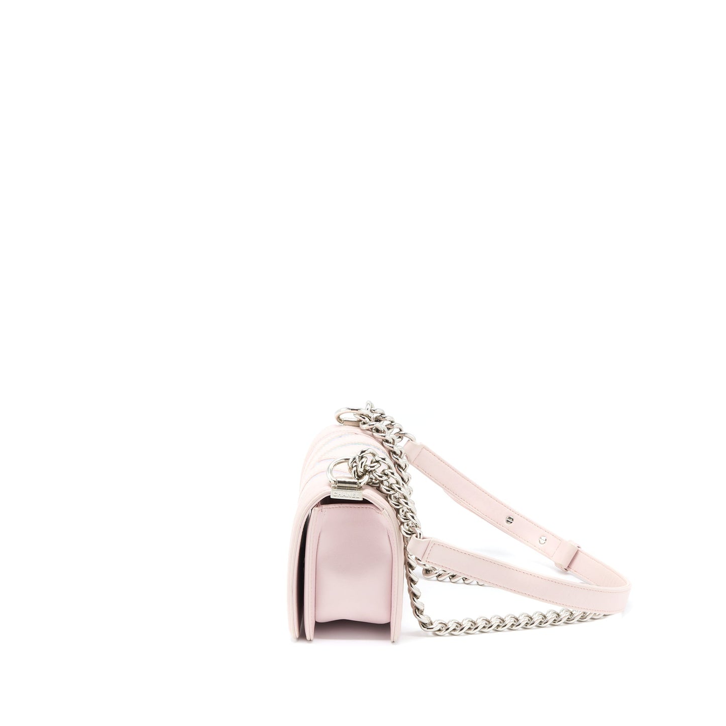 Chanel Chevron Boy Limited Edition Lambskin Light Pink Small Handbag