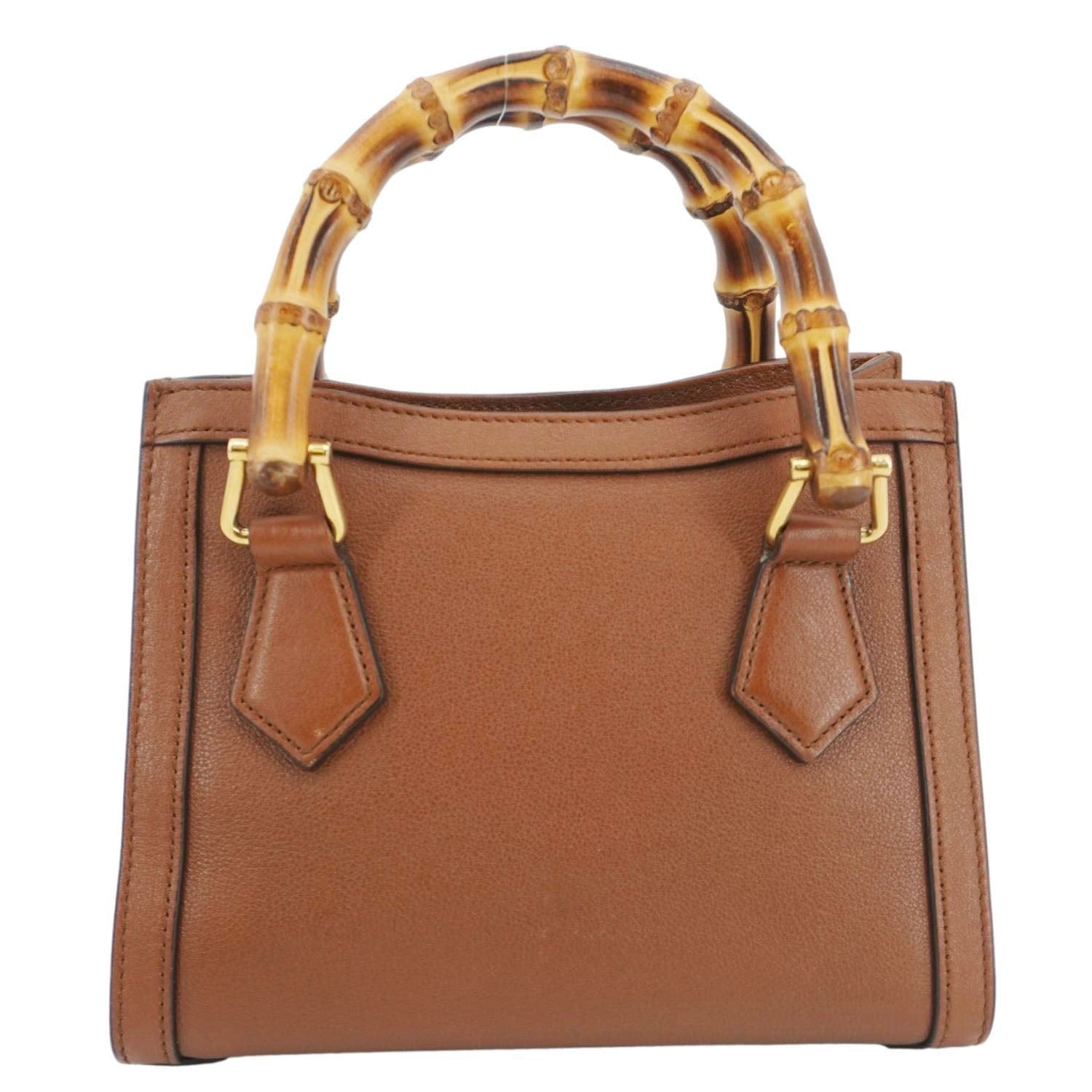 Gucci Diana Bamboo Tote Bag Leather Brown