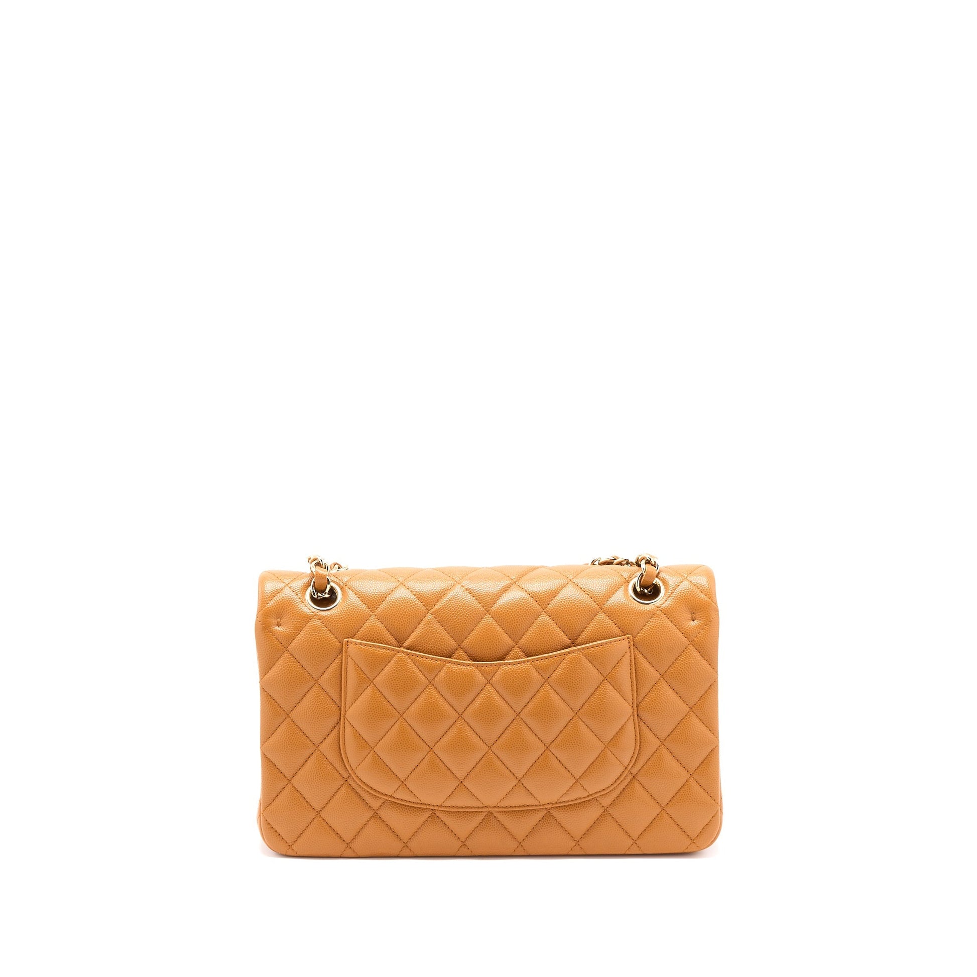 Chanel Classic Double Flap Caviar Caramel LGHW Shoulder Bag
