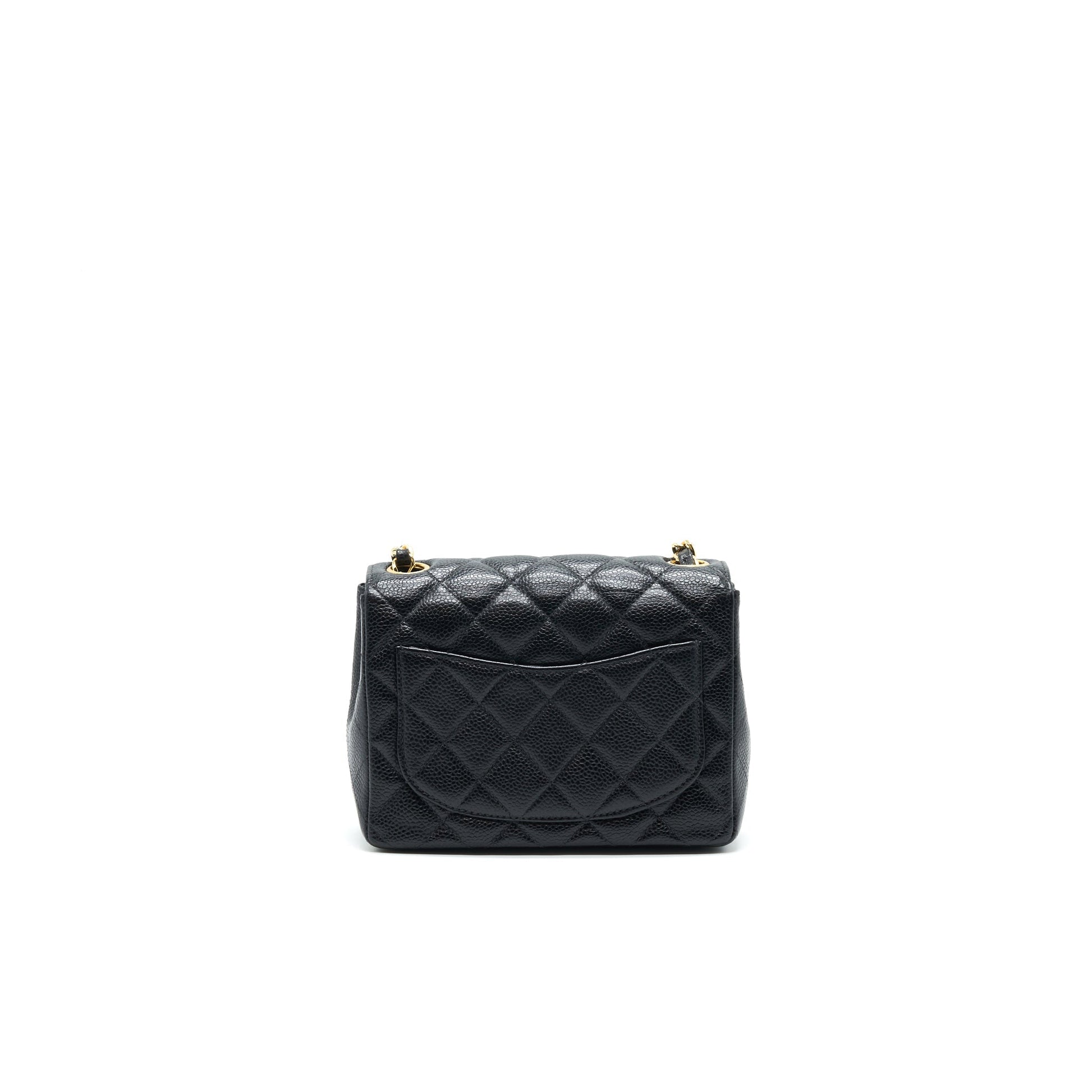 Chanel   Mini Square Flap Bag Caviar Black GHW