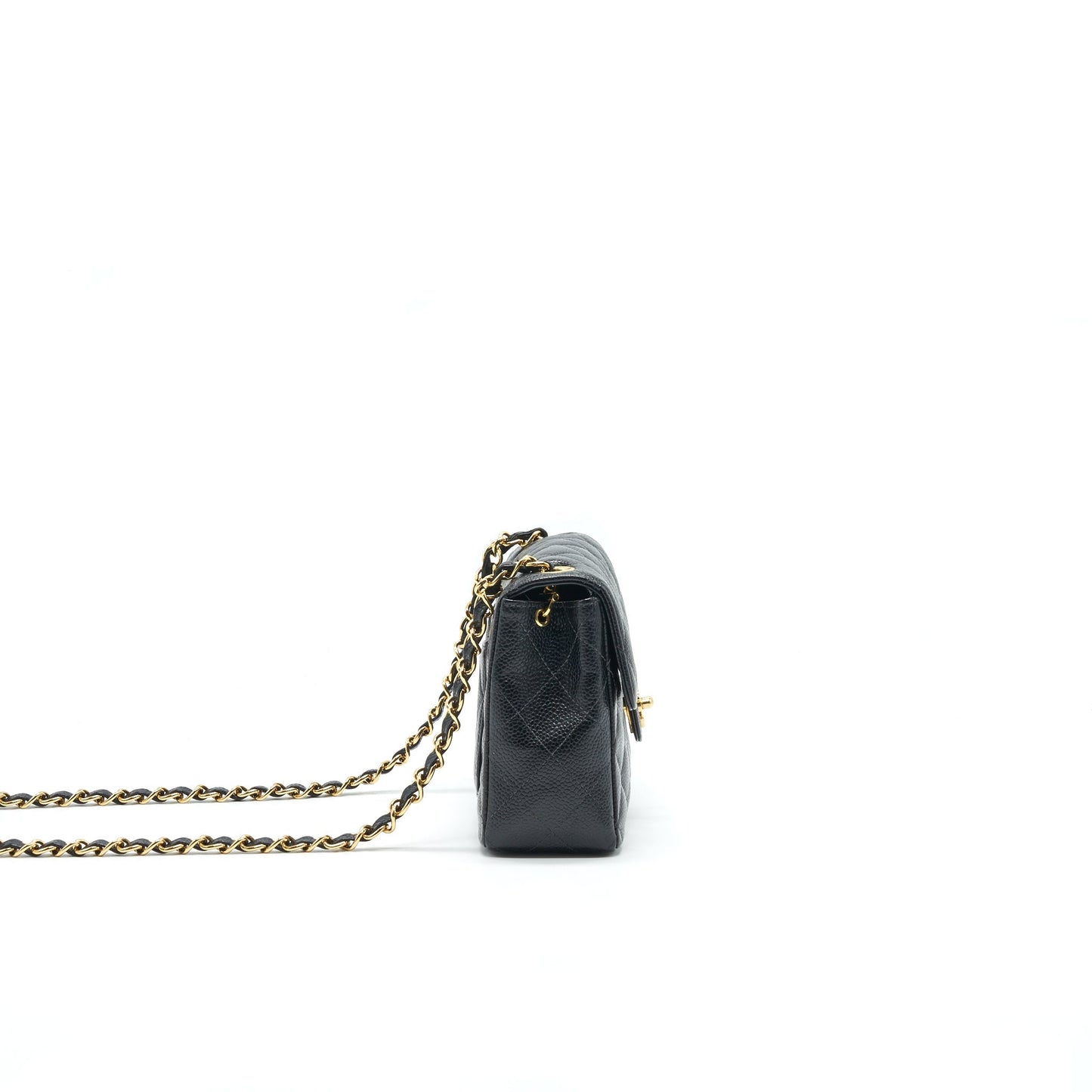 Chanel   Mini Square Flap Bag Caviar Black GHW