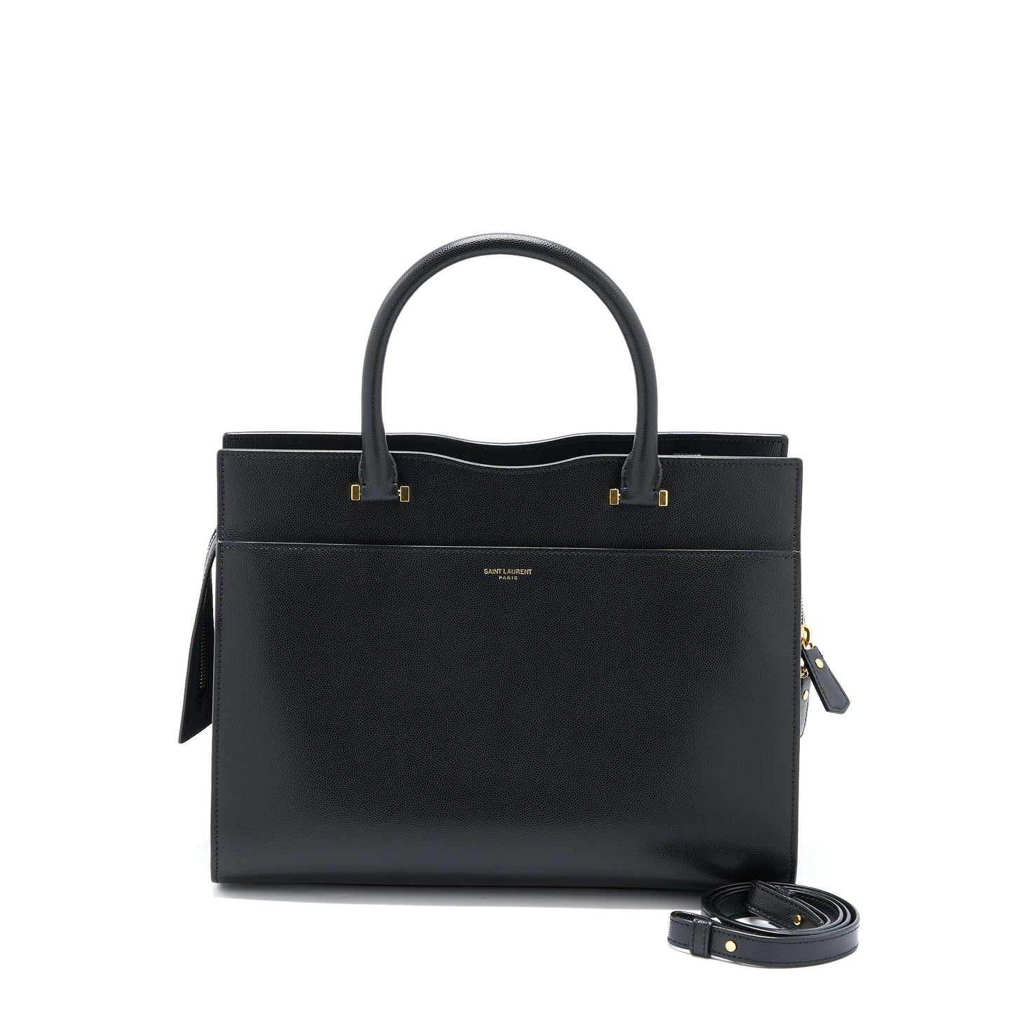YSL Saint Laurent Uptown Tote Purse Calfskin Black Medium Tote Bag