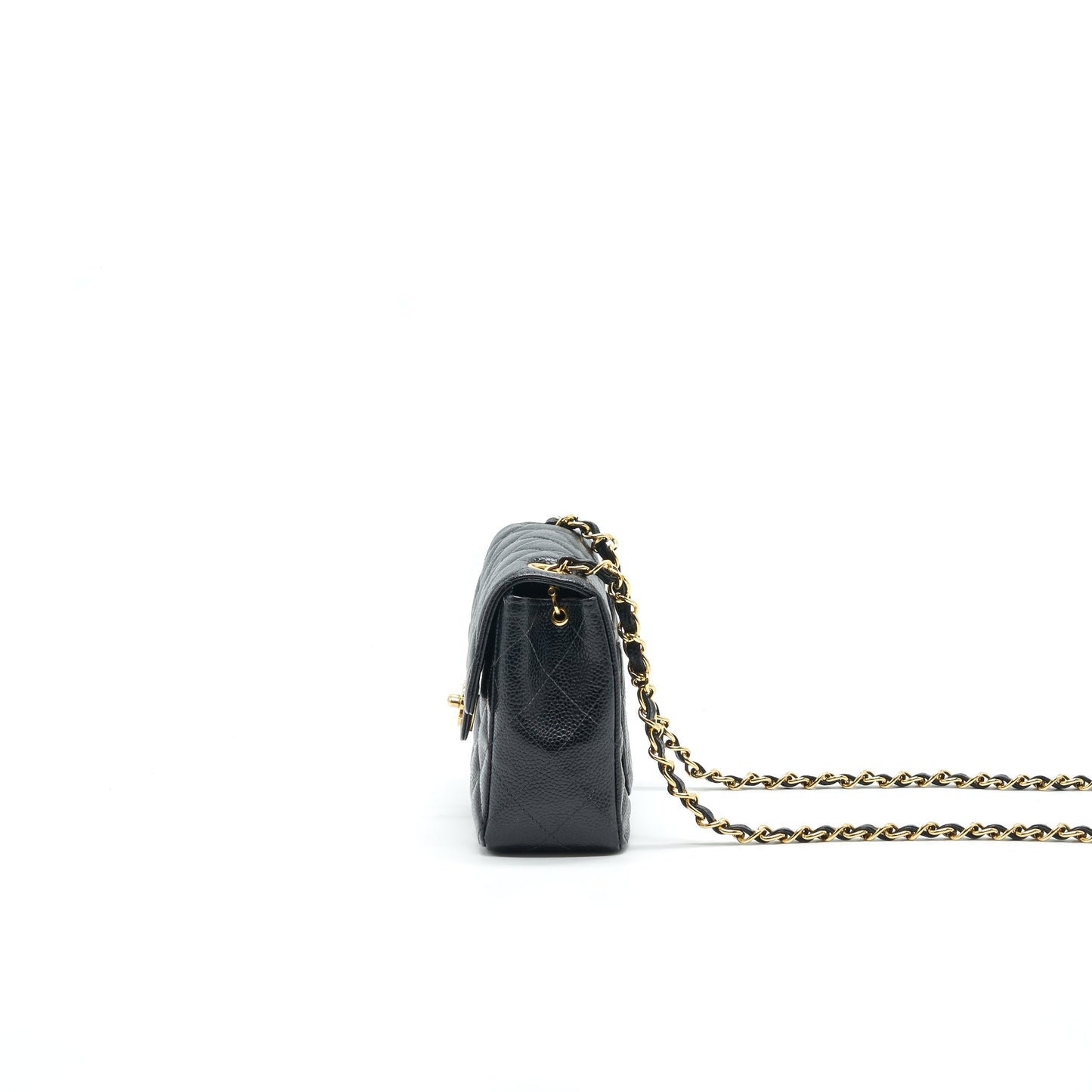 Chanel   Mini Square Flap Bag Caviar Black GHW