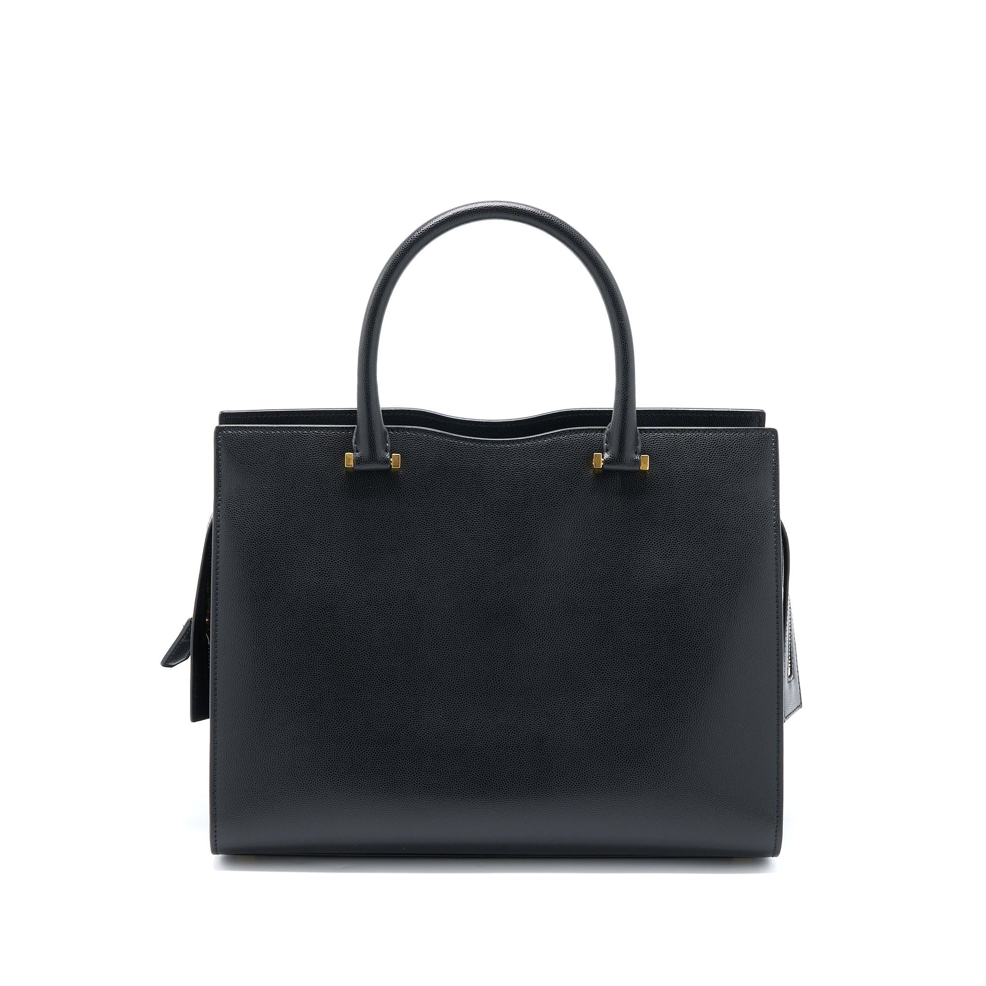 YSL Saint Laurent Uptown Tote Purse Calfskin Black Medium Tote Bag