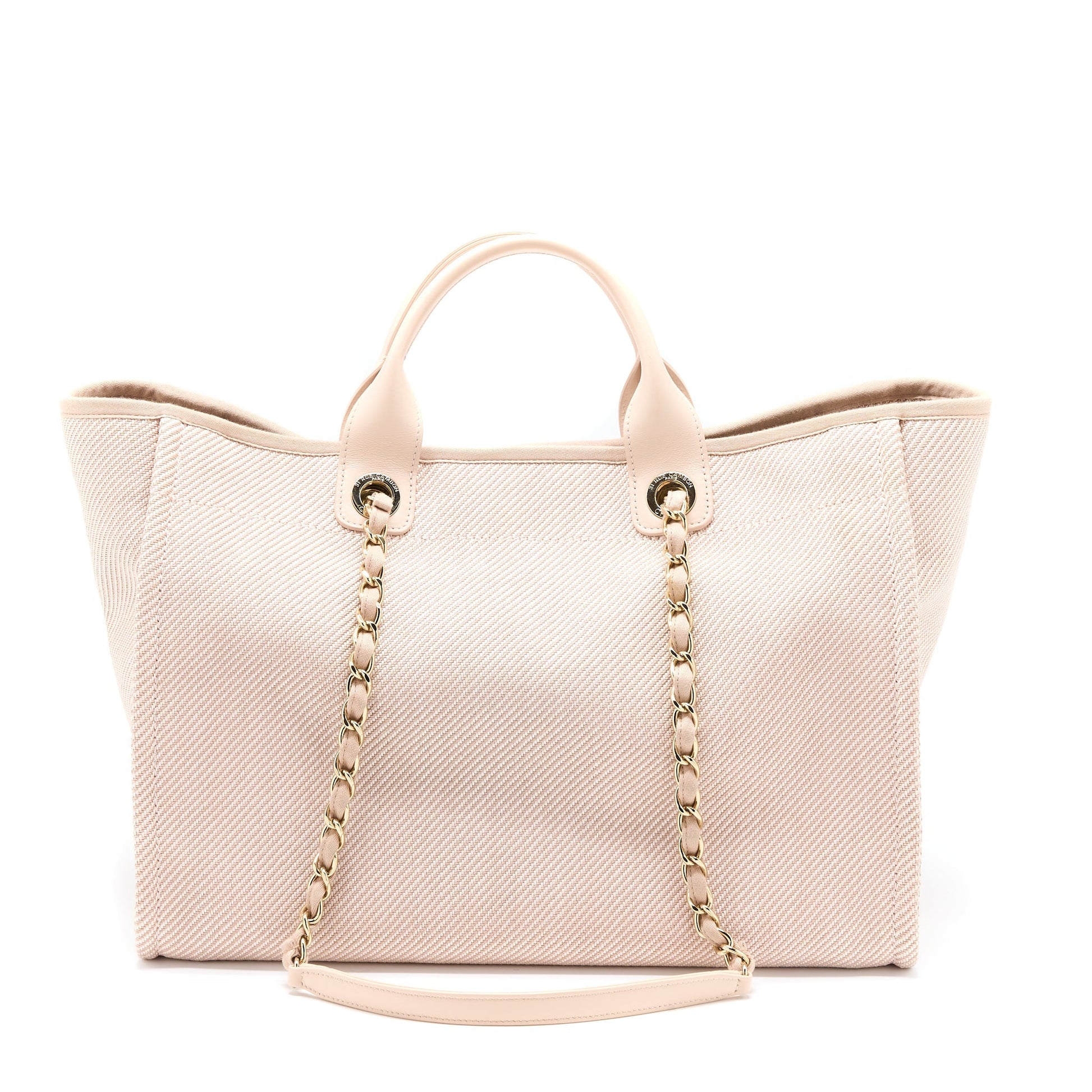 Chanel Deauville Fabric Light LGHW Pink Tote Bag
