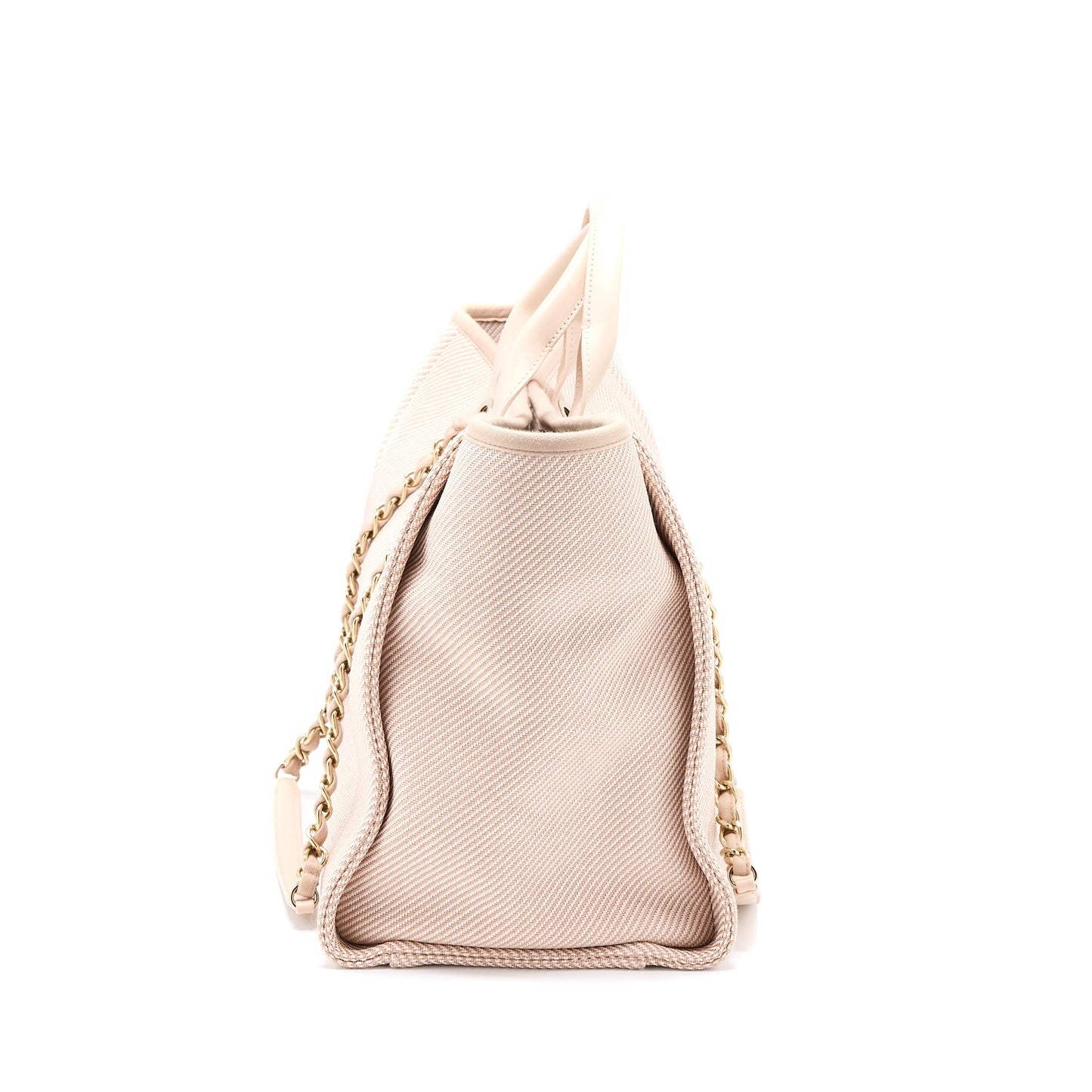Chanel Deauville Fabric Light LGHW Pink Tote Bag