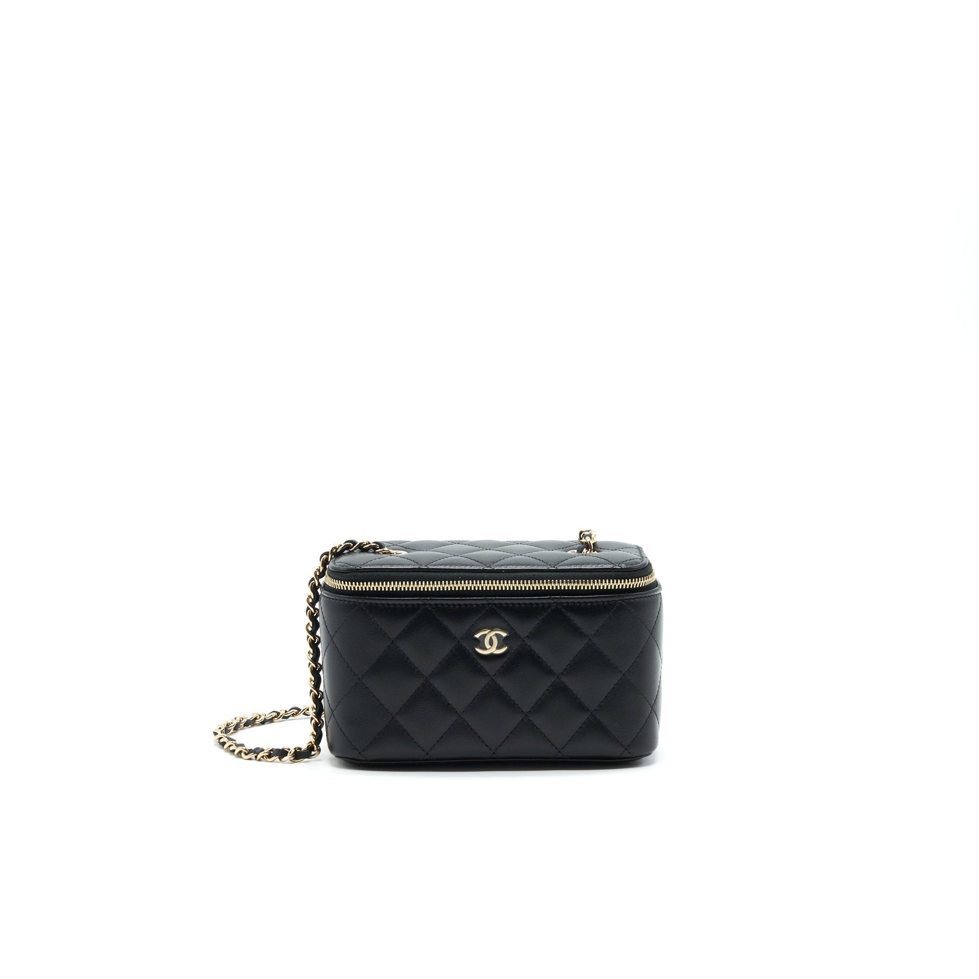 Chanel Long Vanity Lambskin LGHW Black Handbag
